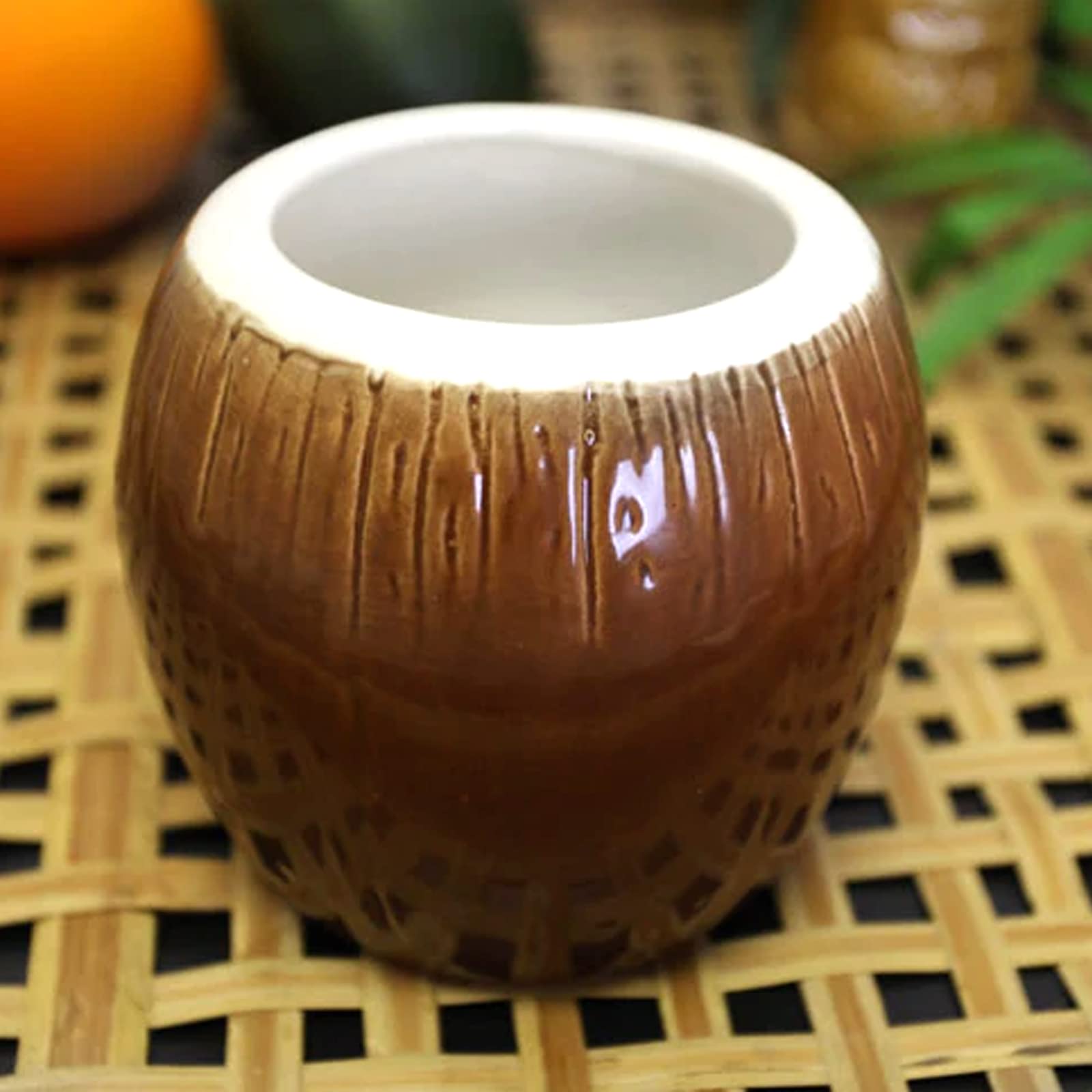 BARCONIC Ceramic Coconut Mug - Handmade Eco-Friendly Coffee & Tea Cup - Perfect for Home, Office, and Outdoor Use