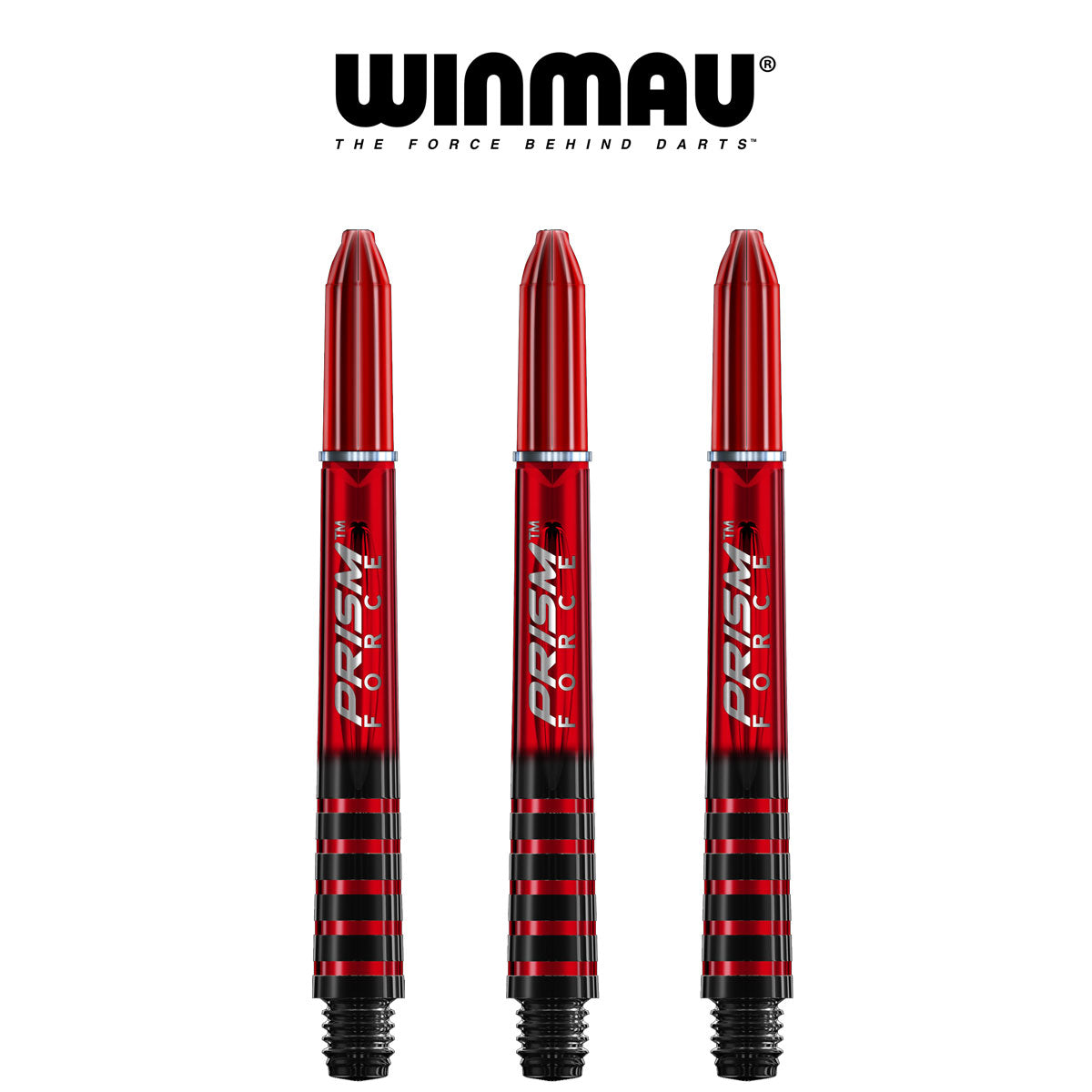 WINMAU Prism Force Ring Lock Dart Shafts - Medium Red Aluminum Dart Shafts for Professional & Casual Players - Perfect for Steel Tip Darts, Bars, and Home Practice