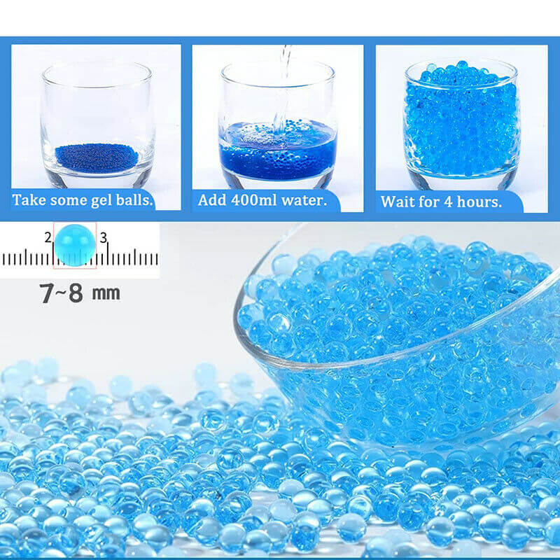 20,000pcs Blue Gel Ball Water Beads - Hardened Ammo Refill for Gel Blaster Guns | Outdoor Shooting Games, Backyard Battles, Tactical Training & Team Building Activities