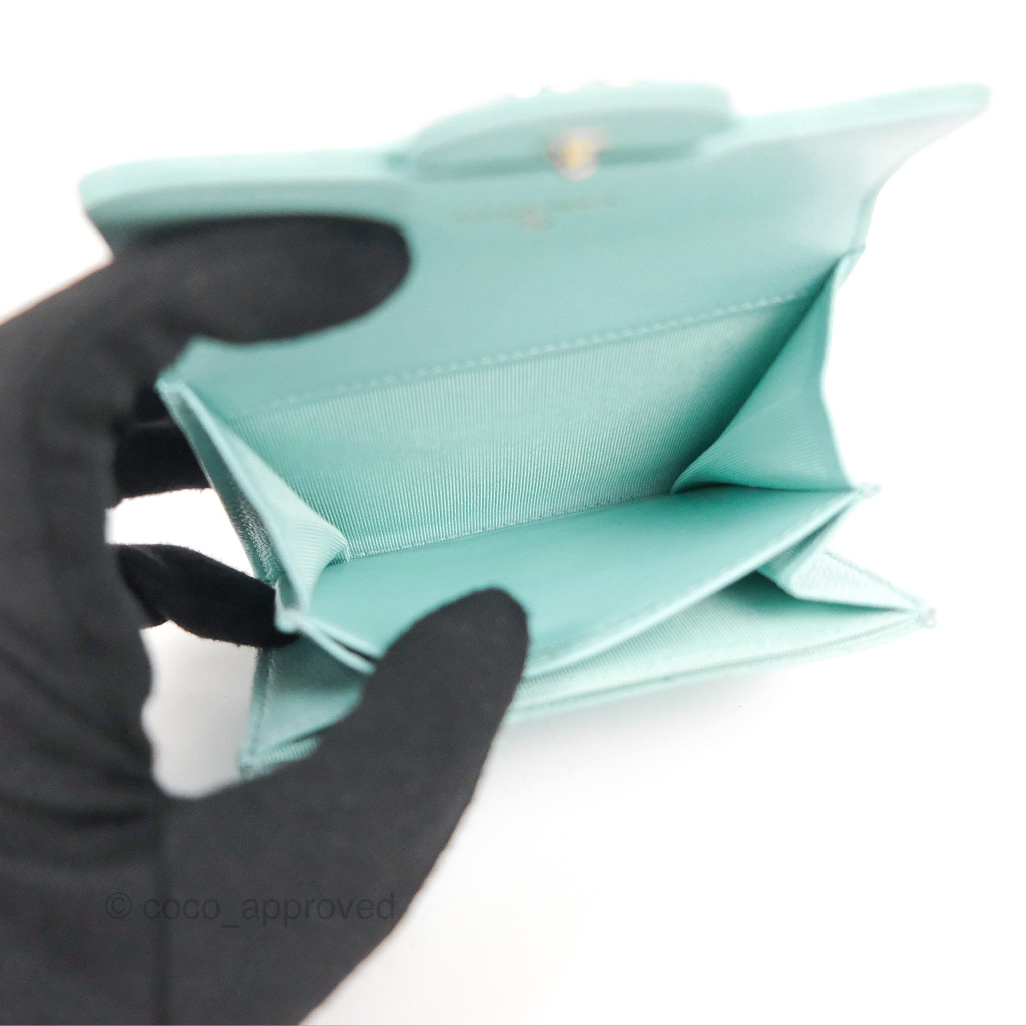 Chanel Classic Flap Coin Purse in Tiffany Blue Caviar Leather with Silver Hardware - Perfect for Everyday Use & Luxury Gift Giving