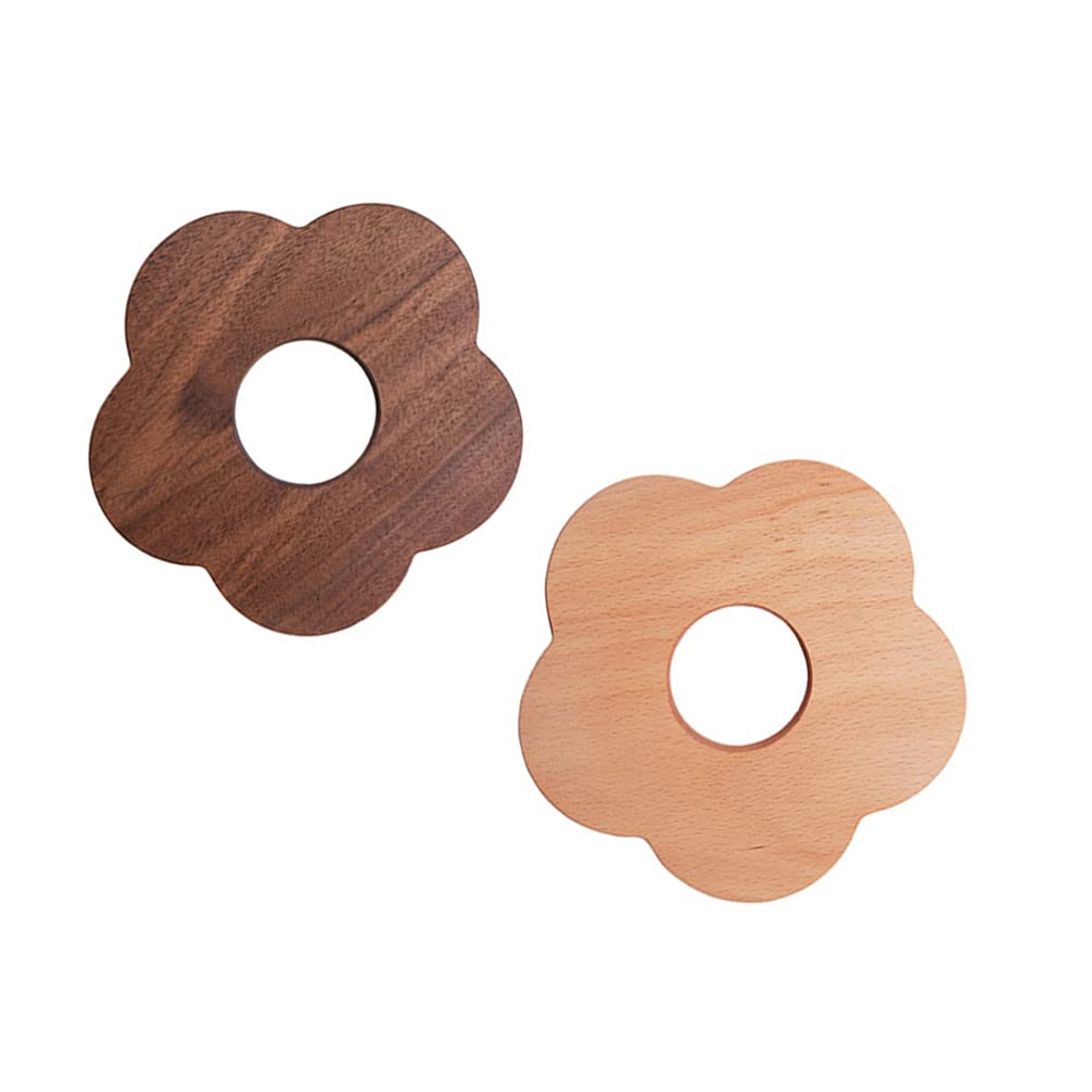 Premium 2-Pack Solid Wood Heat Insulation Coasters - Non-Slip Round Cork Trivets for Hot Pots, Mugs & Plates | Decorative Kitchen Hot Pads, Cup Coasters & Place Mats | Perfect for Coffee Tables, Dining Sets & Home Decor