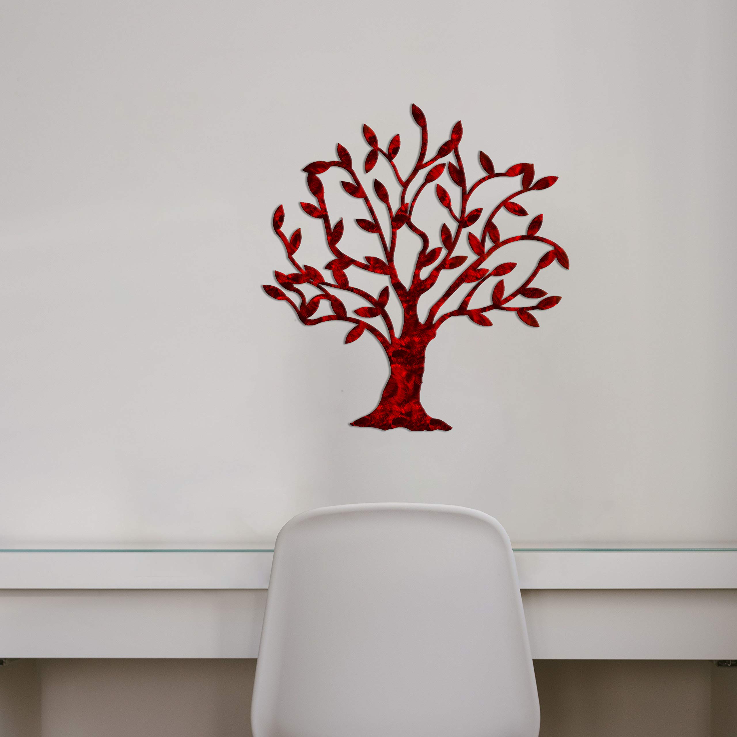 Dream Tree Metal Wall Decor - Candy Red Finish | Elegant Home & Office Decoration for Living Room, Bedroom, or Gift
