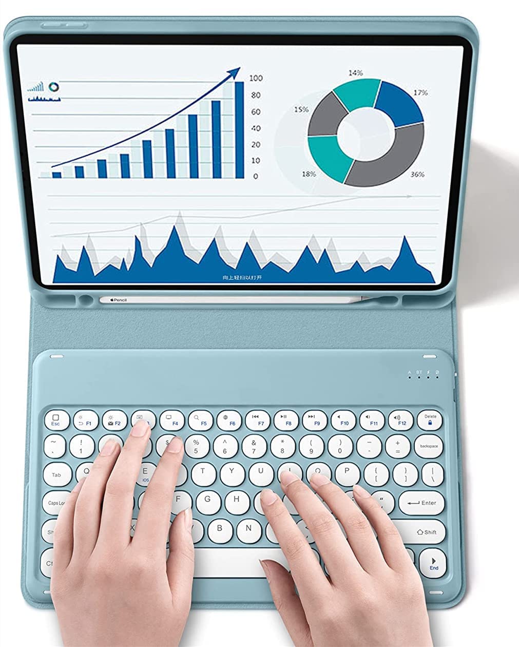Premium Bluetooth Keyboard Case for iPad 6th/5th Gen, iPad Pro 9.7, iPad Air 1/2 - Detachable Wireless Keyboard with Pencil Holder & Soft Back Cover (Mint Green) | Perfect for Work, Study & Travel
