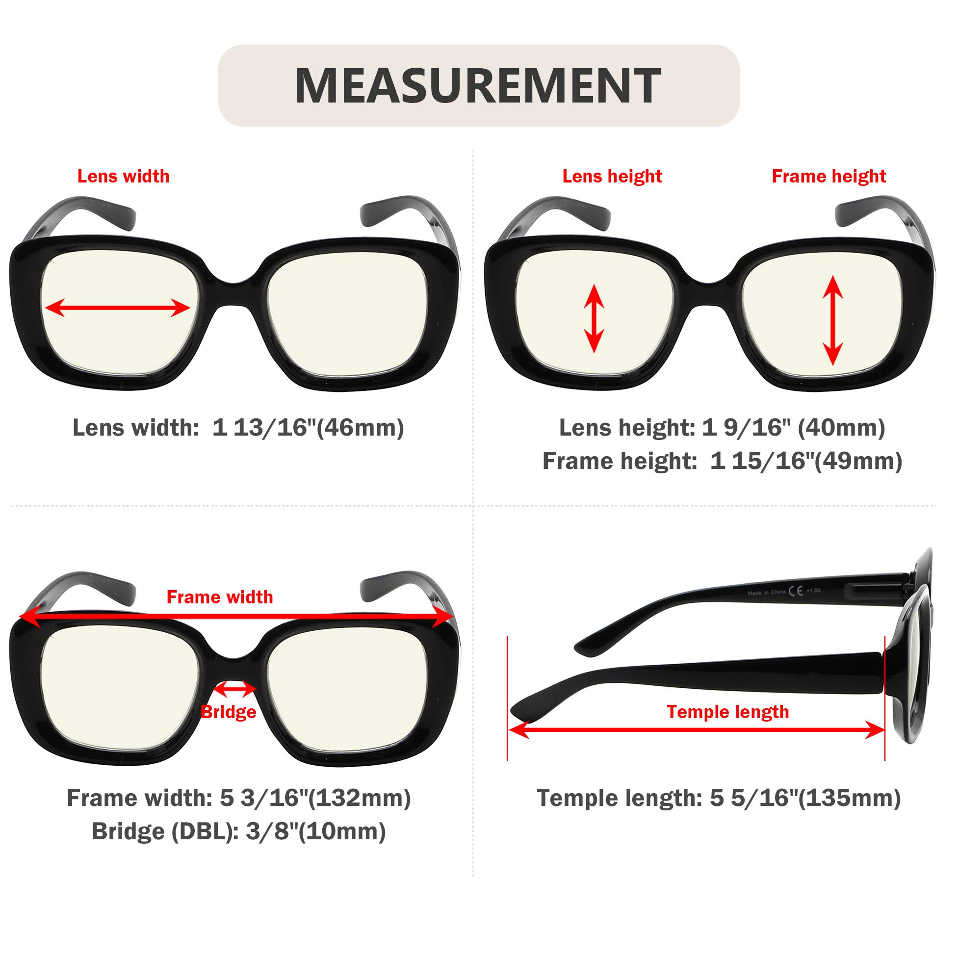 Eyekepper 4-Pack Blue Light Blocking Reading Glasses for Women +1.5 - Stylish Computer Glasses for Work, Gaming & Screen Time Protection