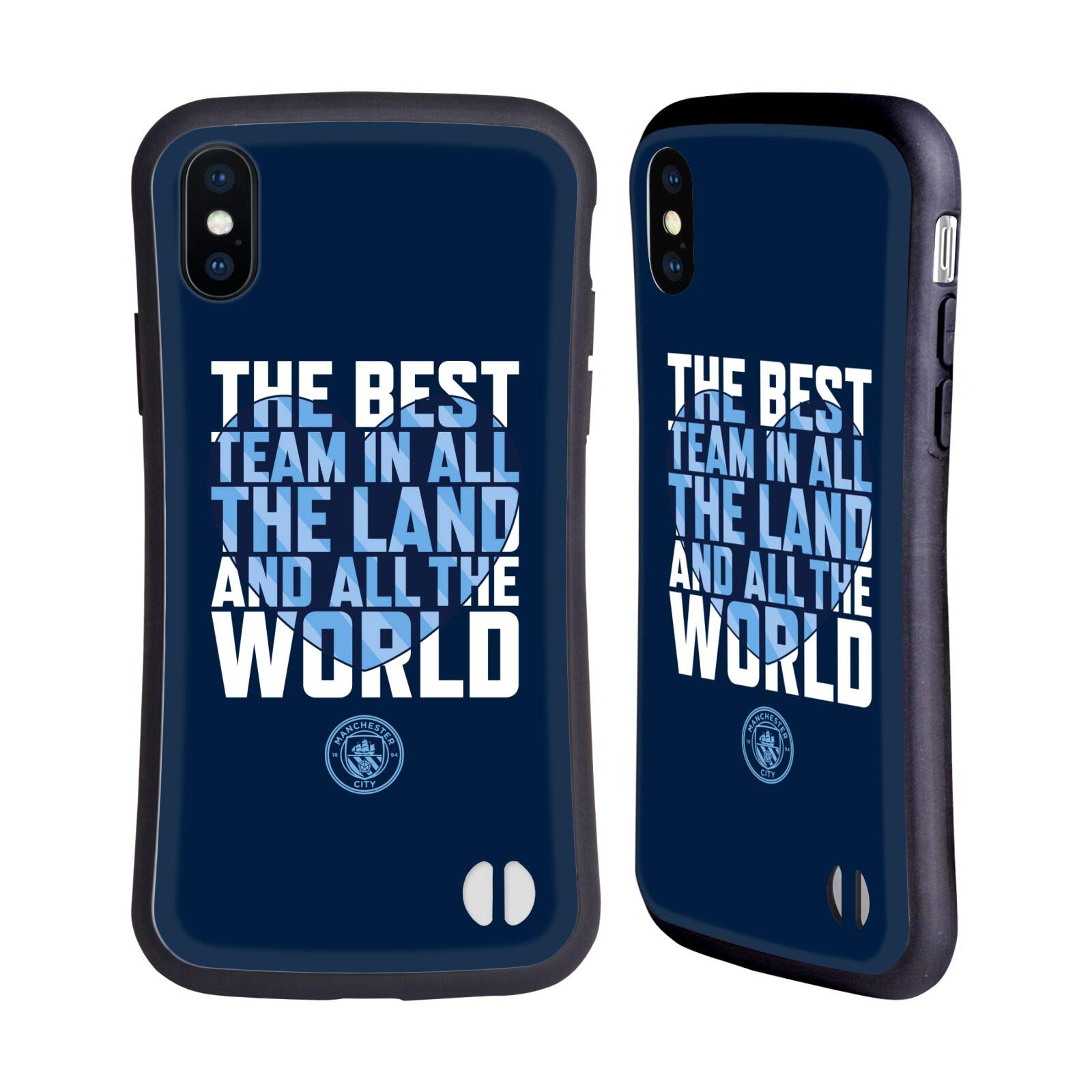 Manchester City FC iPhone X/Xs Hybrid Case – Officially Licensed Best Team Graphics by Head Case Designs – Perfect for Matchdays & Daily Use