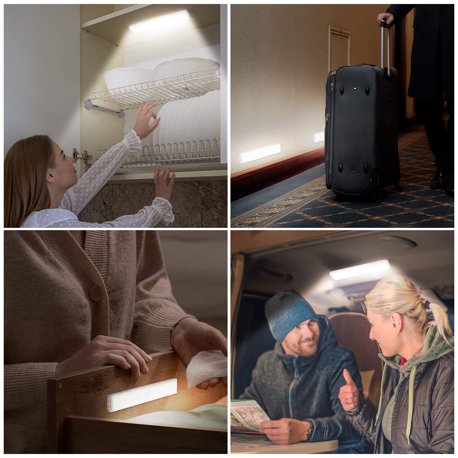 Alivation 38 LED Closet Lights - Wireless Battery Operated Under Cabinet Lighting with Remote, 1500mAh USB Rechargeable Motion Sensor Lights (5 Pack, Dimmable) - Perfect for Closets, Kitchens, Garages & Indoor Spaces