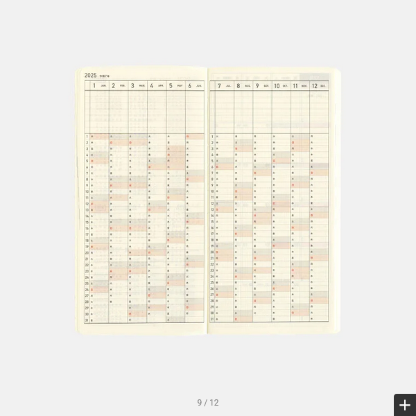 Hobonichi Weeks MEGA 2025 Planner - Leaf Green Softcover Weekly Horizontal Notebook, English Edition (January Start, Monday Start) | Perfect for Journaling, Planning & Productivity | Ideal for Students, Professionals & Creative Writers