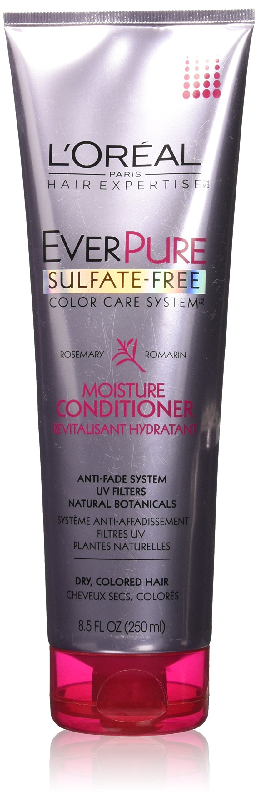 L'Oreal Paris Ever Pure Moisture Conditioner for Dry Hair - Rosemary Mint Scented Deep Hydrating Hair Treatment (8.5 Fl Oz) | Sulfate-Free Color Care for Daily Use at Home & Salon