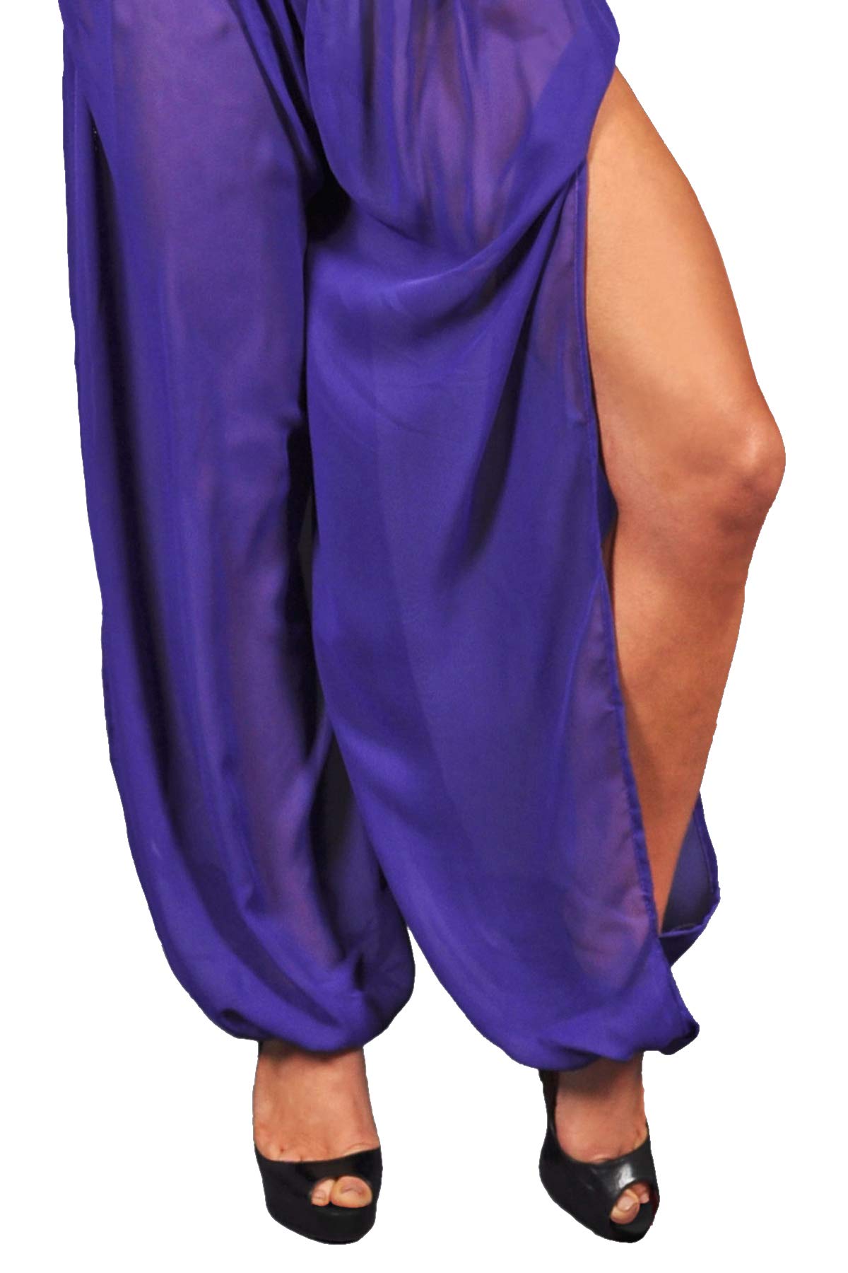 Arsimus Belly Dance Gypsy Harem Pants with Side Slit - Comfortable & Flowy Yoga Pants for Dance, Yoga, and Festival Wear - Perfect for Belly Dancing, Boho Outfits, and Lounge Wear