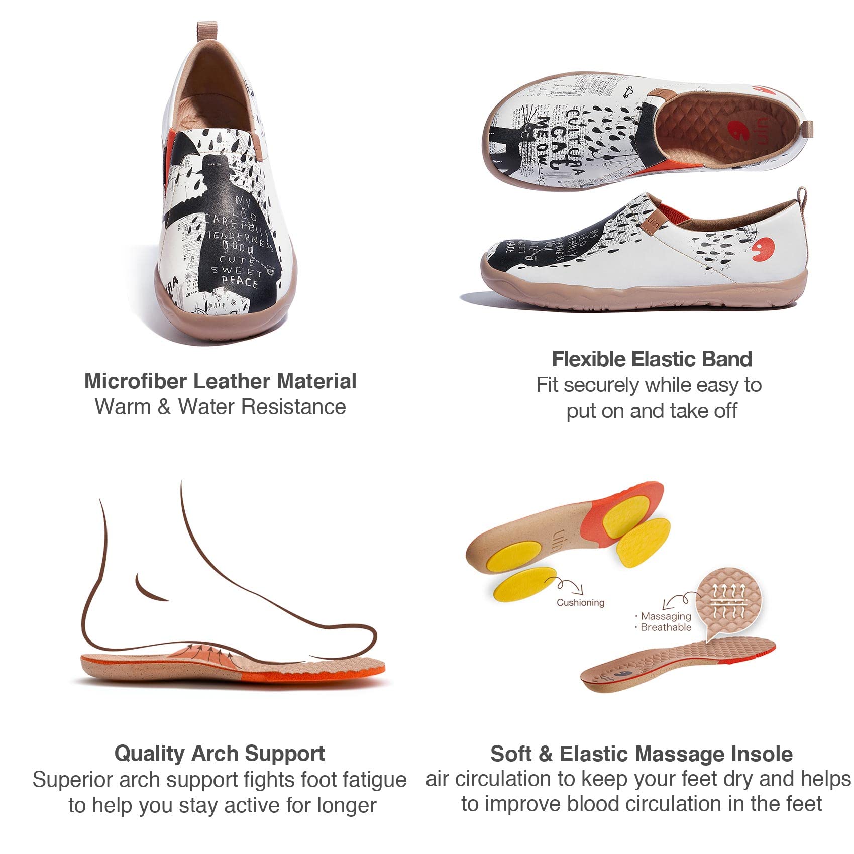 UIN Men's Slip-On Walking Shoes - Lightweight Travel Loafers with Microfiber Upper - Comfortable Casual Sneakers for Walking, Travel & Everyday Wear