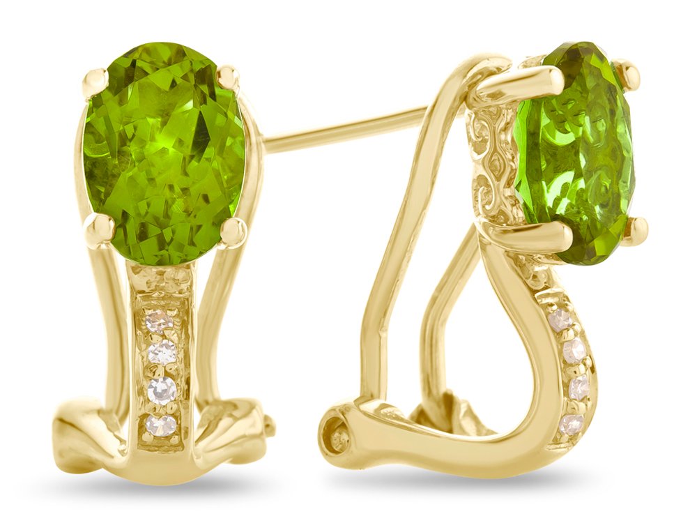 14K Yellow Gold Peridot Oval Stud Earrings for Women - Dainty Green Gemstone Jewelry Gift for Birthday, Anniversary & Valentine's Day | Perfect for Everyday Wear & Special Occasions