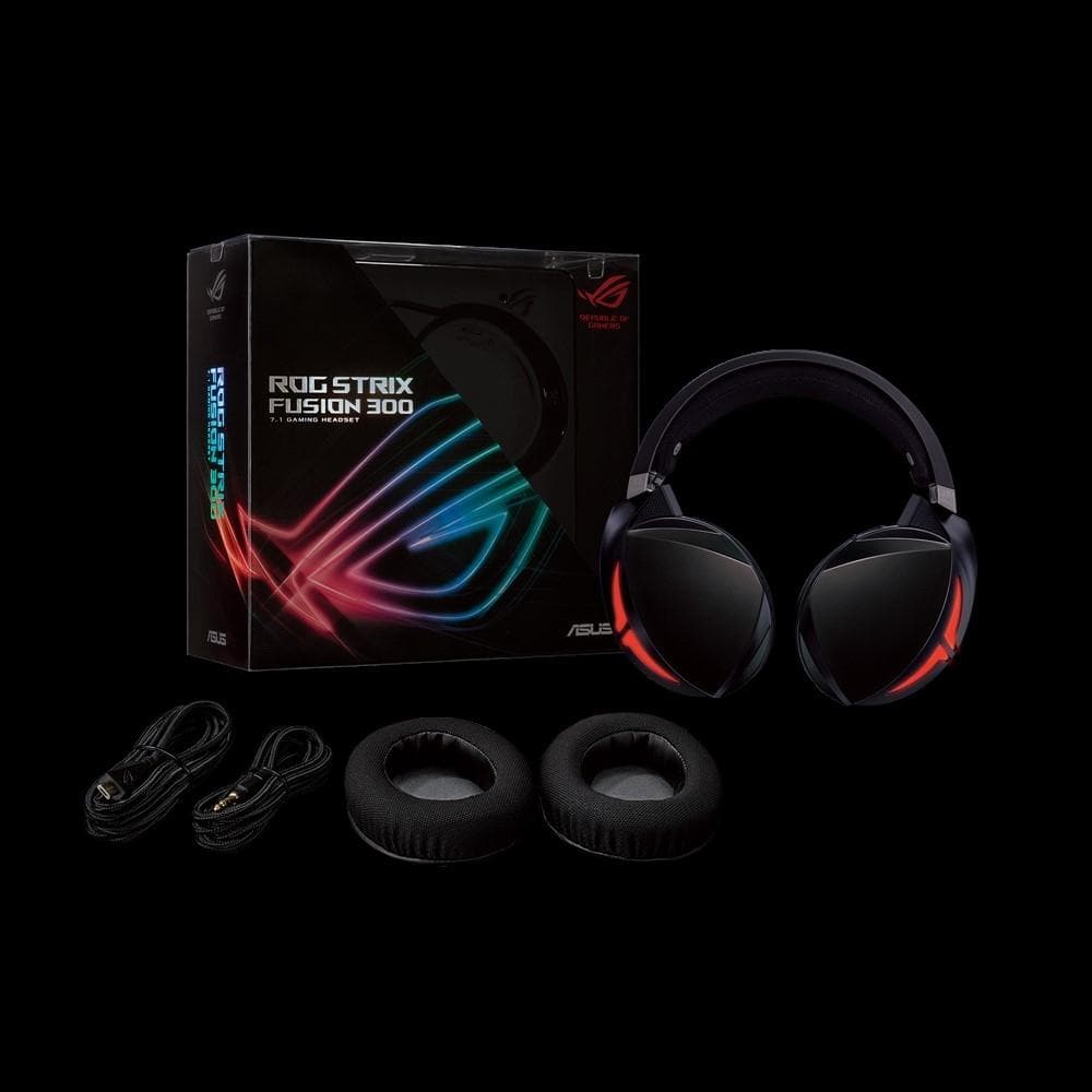 ASUS ROG STRIX FUSION 300 7.1 Surround Sound Gaming Headset with RGB Lighting - 2 Year Warranty - Perfect for PC, PS4, Xbox Gaming & Streaming