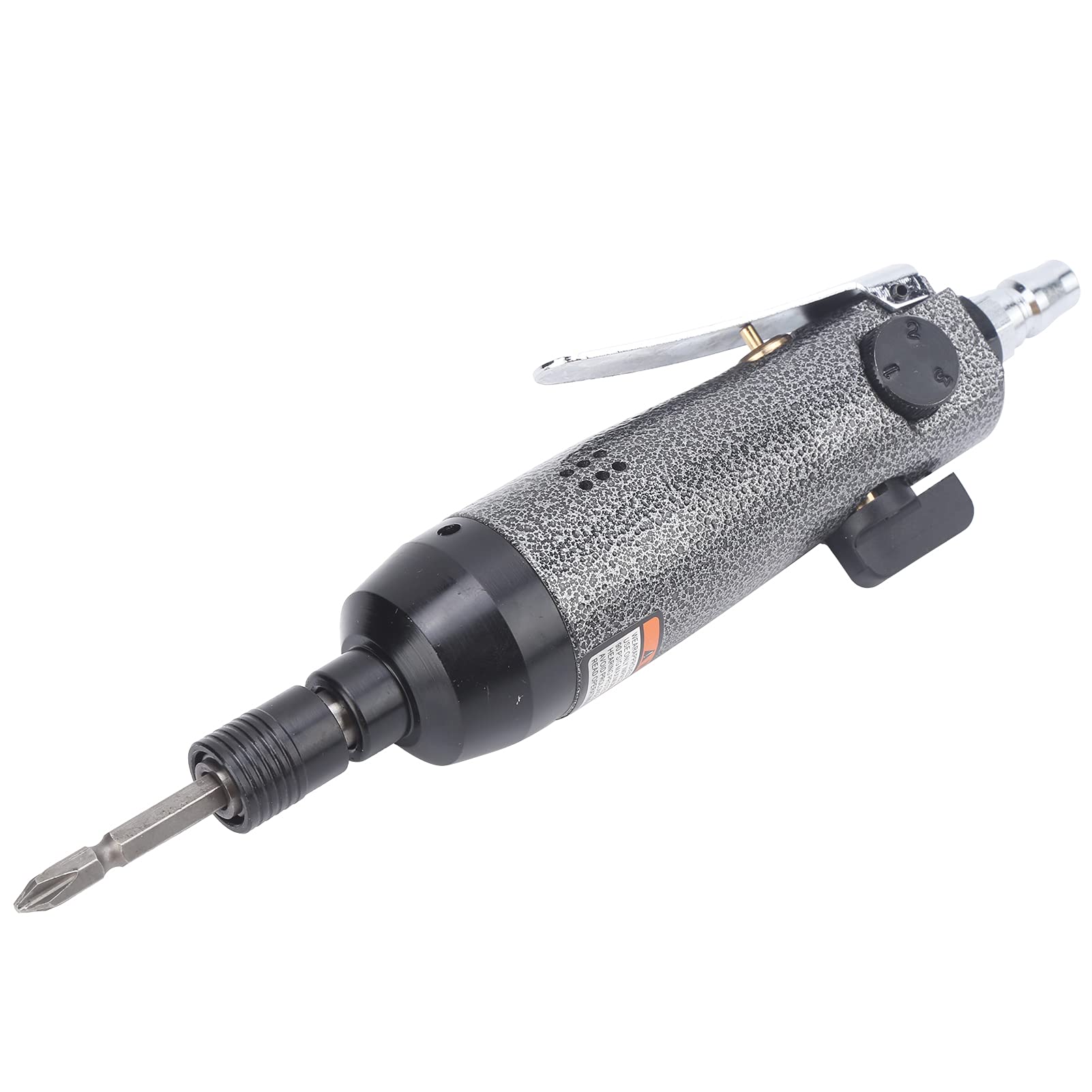 Industrial Pneumatic Screwdriver 4-5mm Capacity 90PSI with Bits - Heavy Duty Air Powered Screwdriver for Machinery Production, Furniture Assembly & Engine Maintenance - Perfect for Automotive Repair, Factory Assembly Lines & DIY Woodworking Projects