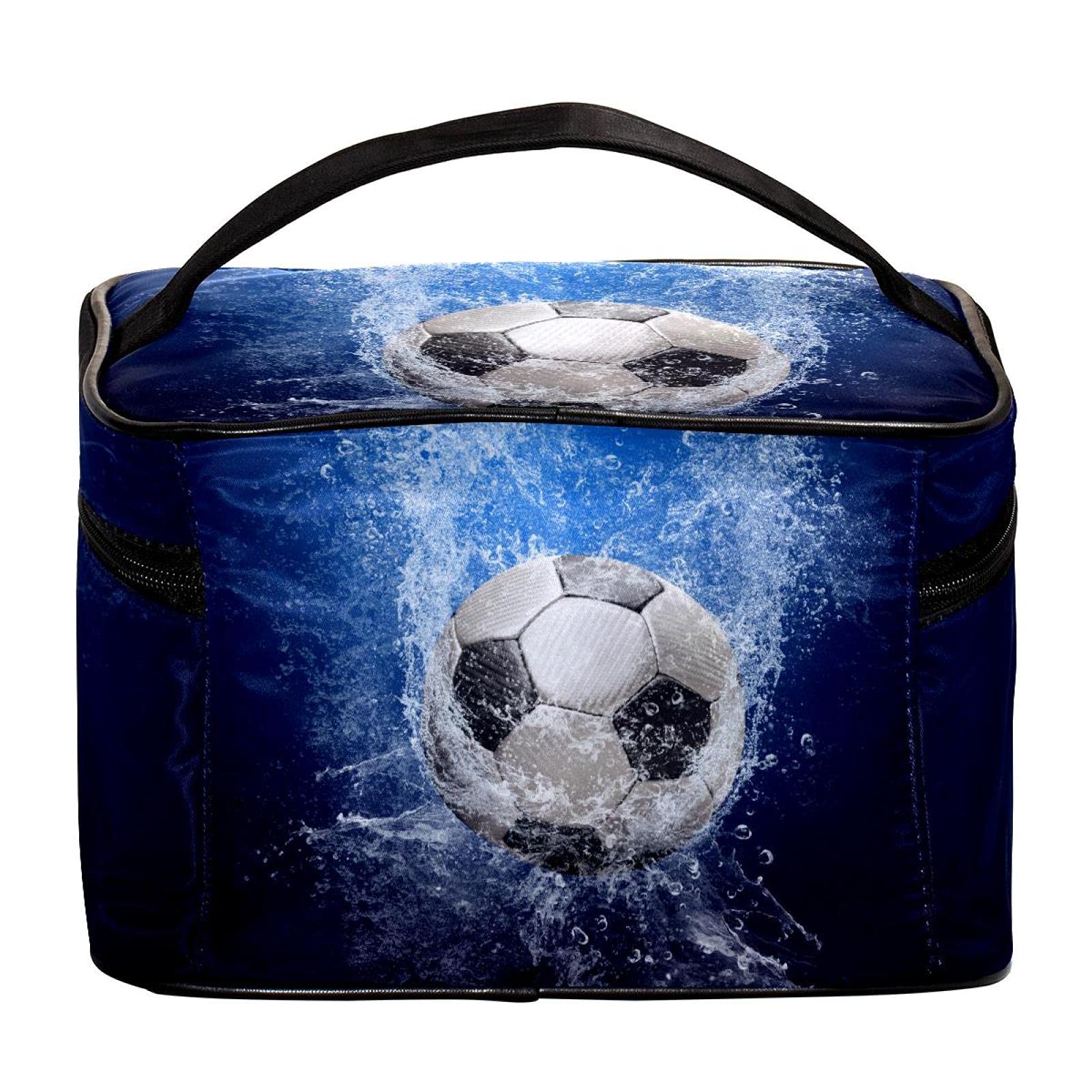 Waterproof Soccer Travel Makeup Bag - Large Cosmetic Organizer for Women | Gym, Beach & Vacation Essentials