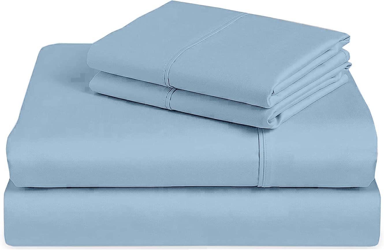 Luxury 100% Long Staple Cotton California King Sheet Set - 400 Thread Count Sateen Bedding with 15