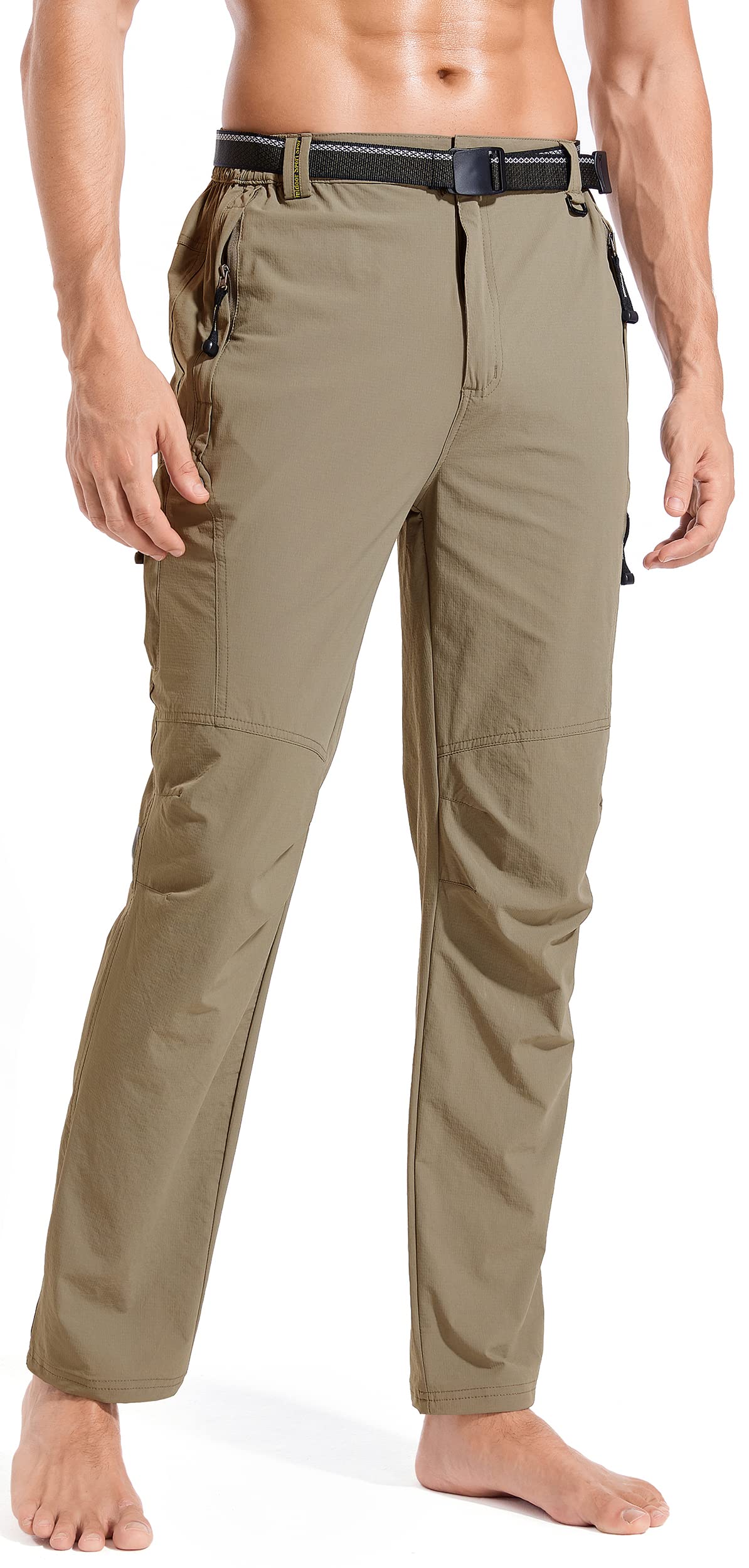 **Men's Quick-Dry Hiking Cargo Pants - Water Resistant, Lightweight & Breathable Outdoor Work Pants with Zipper Pockets for Mountain Climbing & Camping**