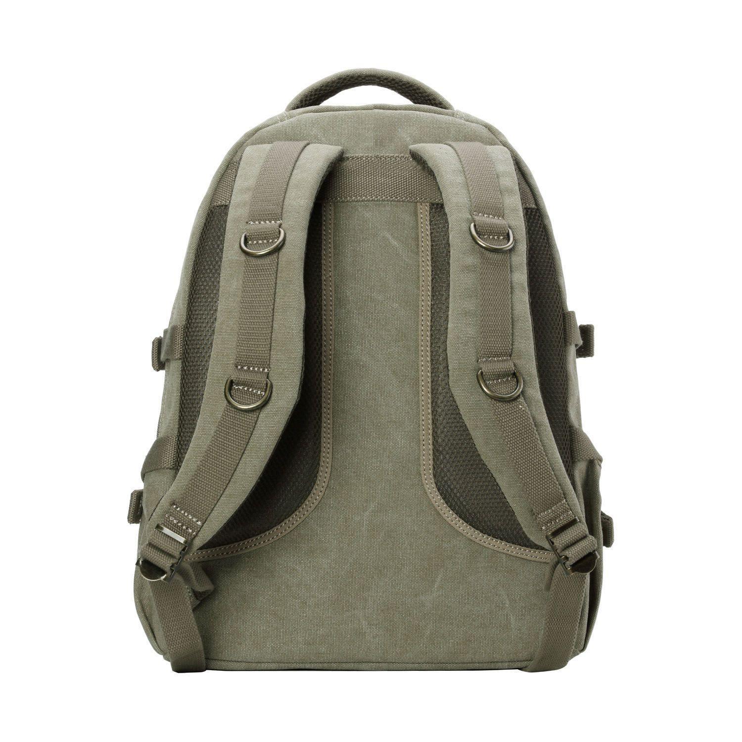 TRP0257 Troop London Classic Canvas Laptop Backpack - Large 15.6 Inch Waterproof Travel Backpack for Men & Women - Perfect for Work, School, College & Business Trips