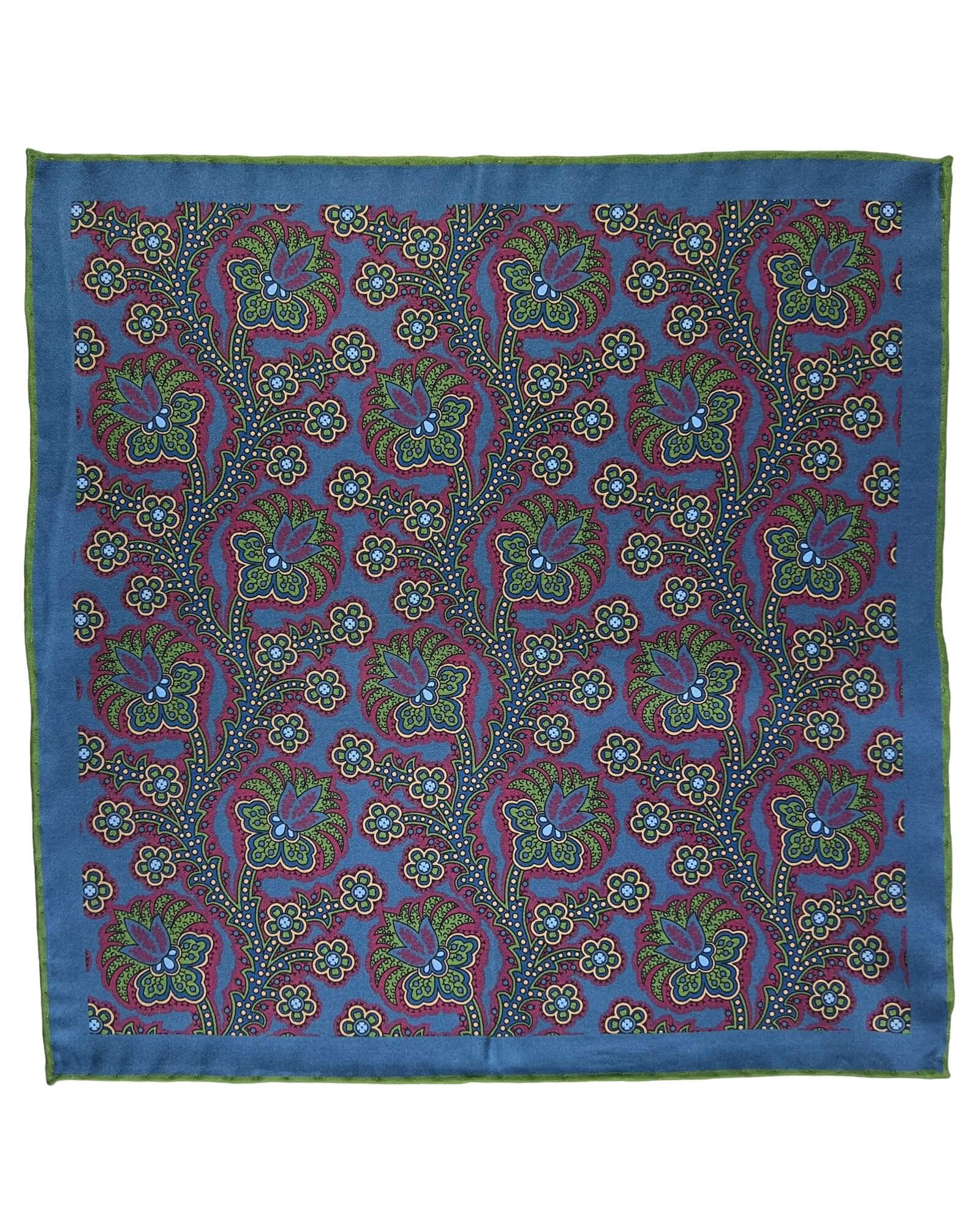 DÉCLIC Segal Paisley Hanky Scarf - Blue Bandana for Women & Men | Fashion Accessory for Western, Boho & Vintage Outfits | Perfect for Headwear, Neckwear & Pocket Square Styling
