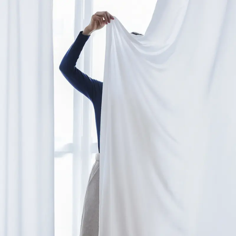 Florida Embossed White Semi-Sheer Pleated Curtains - Elegant Window Treatment for Living Room & Bedroom