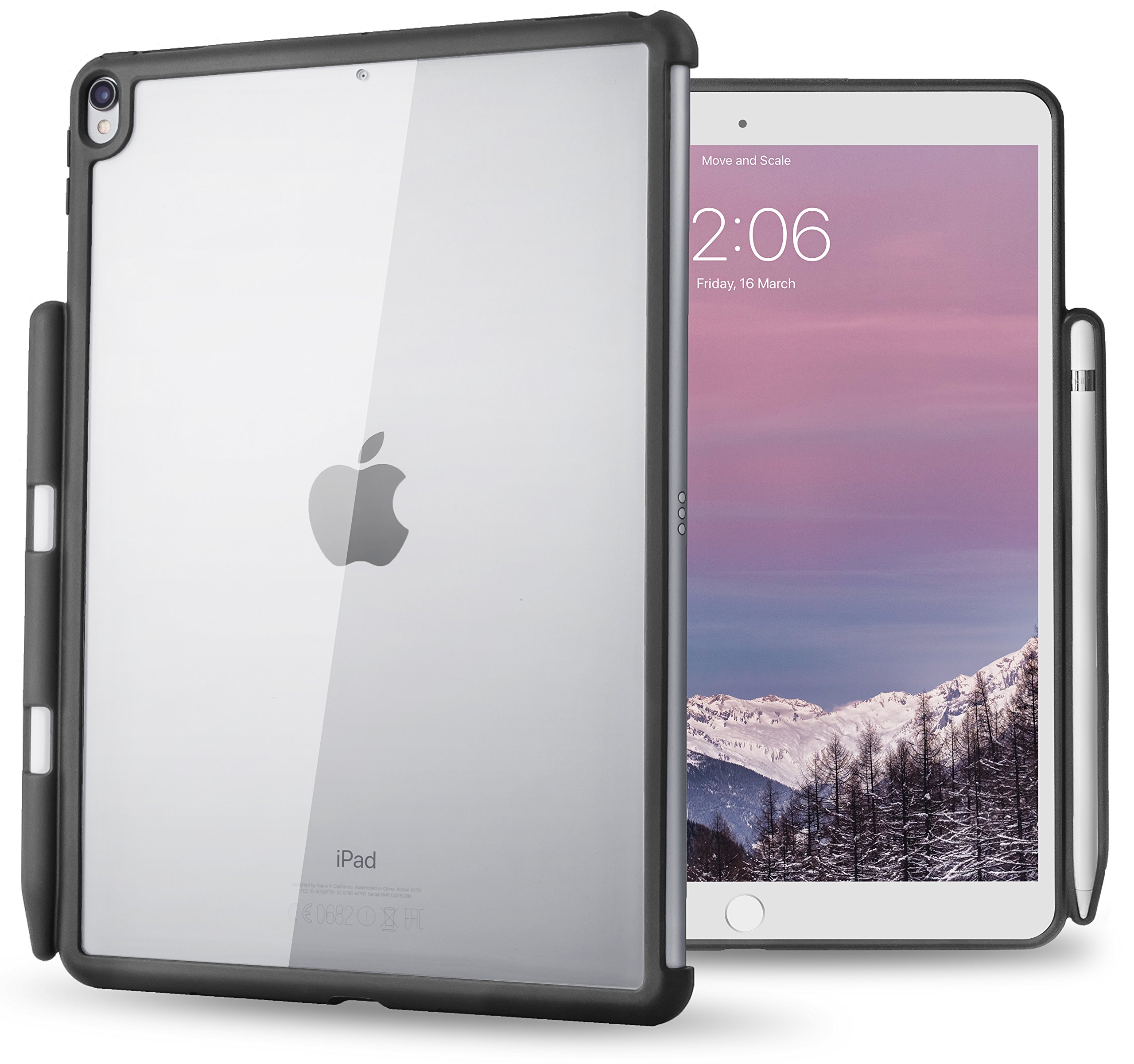 TineeOwl iPad Pro/Air 3 (10.5-inch) Protective Case with Apple Pencil Holder - Ultra Slim & Lightweight, Compatible with Apple Smart Keyboard & Smart Cover (Clear/Black) - Perfect for Work, Study & Travel