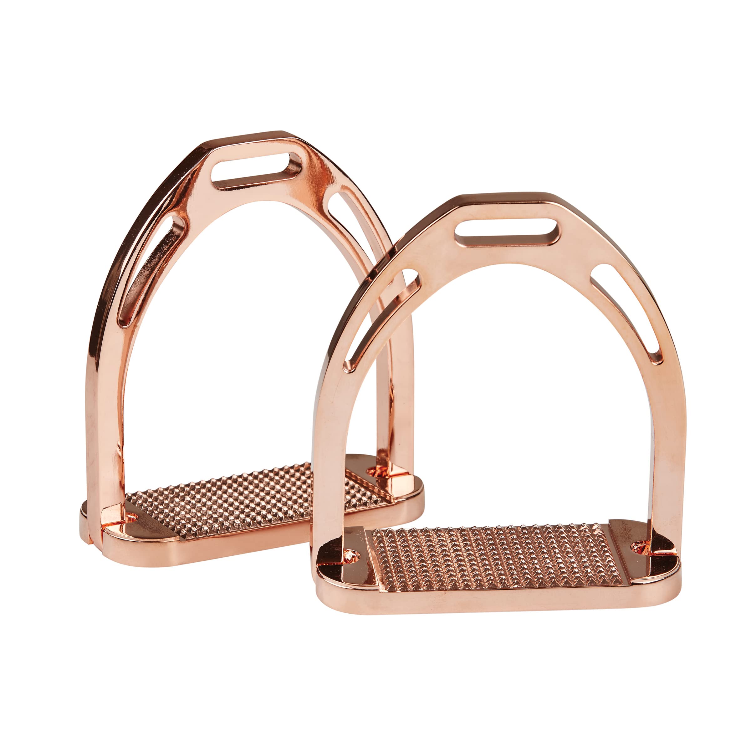Premium Aluminum Stirrups in Rose Gold - 4.5