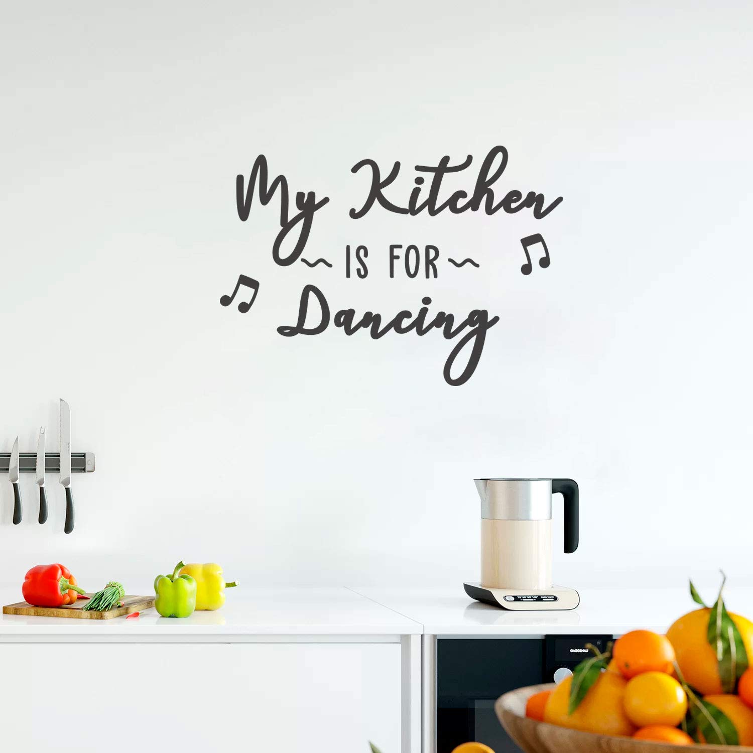 Funny Kitchen Wall Decal - 'My Kitchen is for Dancing' Vinyl Art - 21