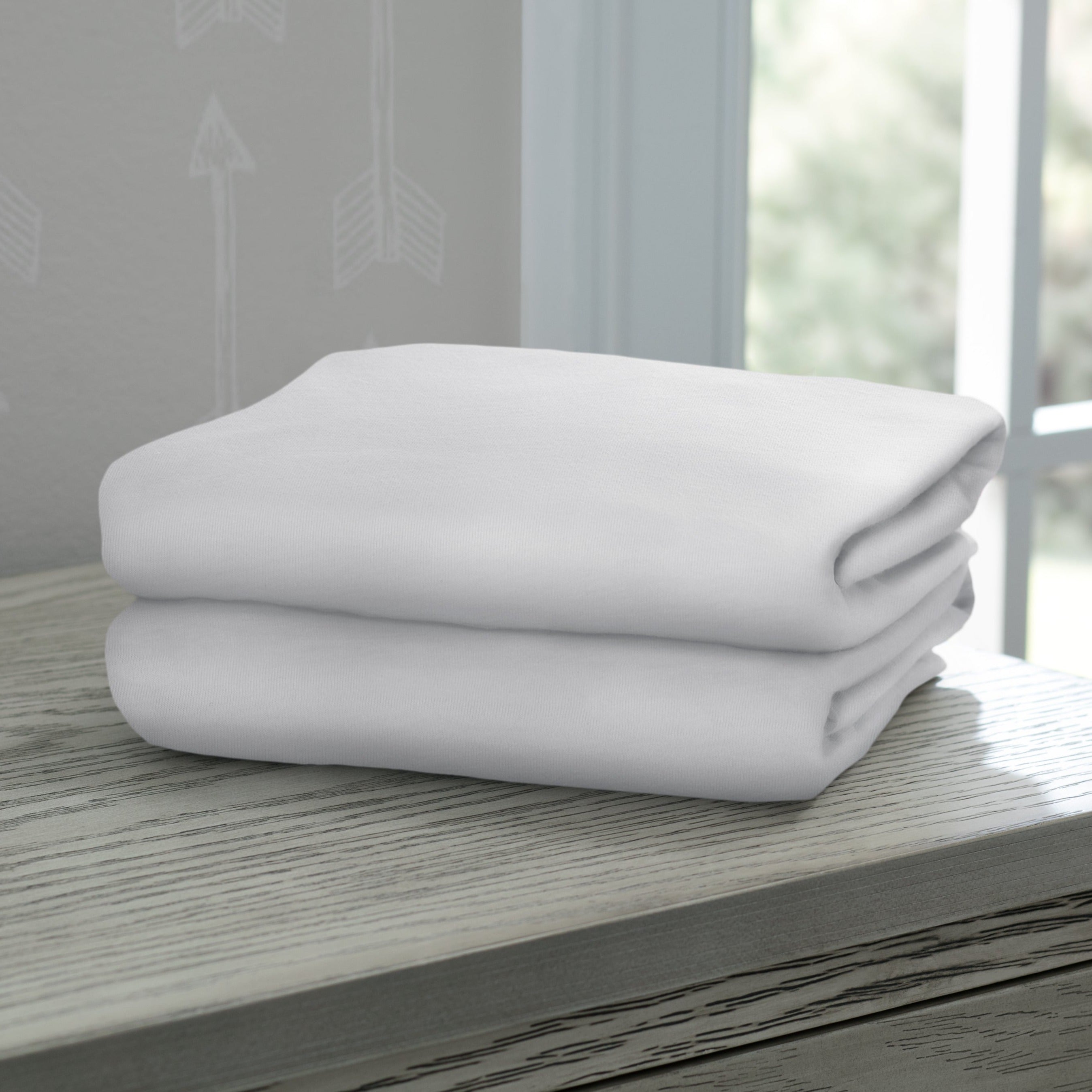 Soft & Breathable Fitted Crib Sheets 2-Pack - Premium Cotton Baby Crib Mattress Cover - White Nursery Bedding for Safe & Comfortable Sleep - Perfect for Newborns, Infants & Toddlers