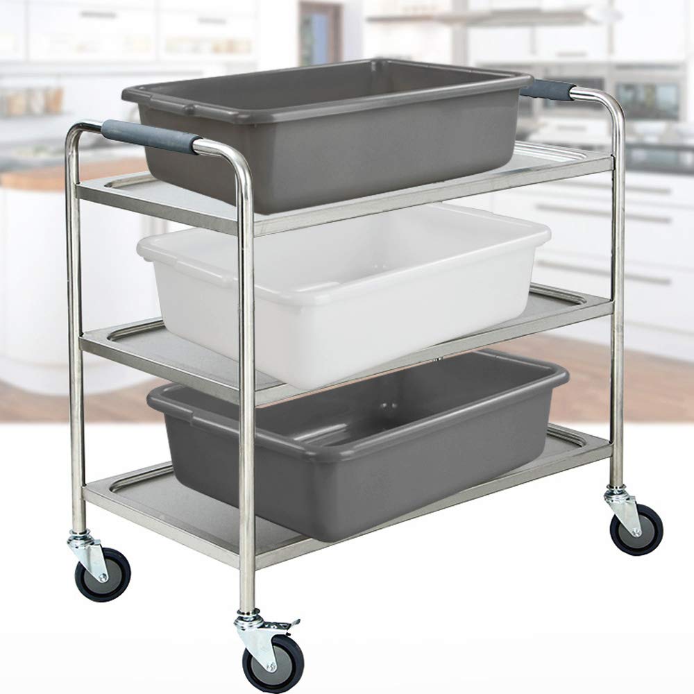Teyyvn Plastic Bus/Utility Box Set of 4 - Heavy Duty Commercial Wash Basin Tote for Cleaning, Storage & Organization - Perfect for Restaurants, Schools & Janitorial Use