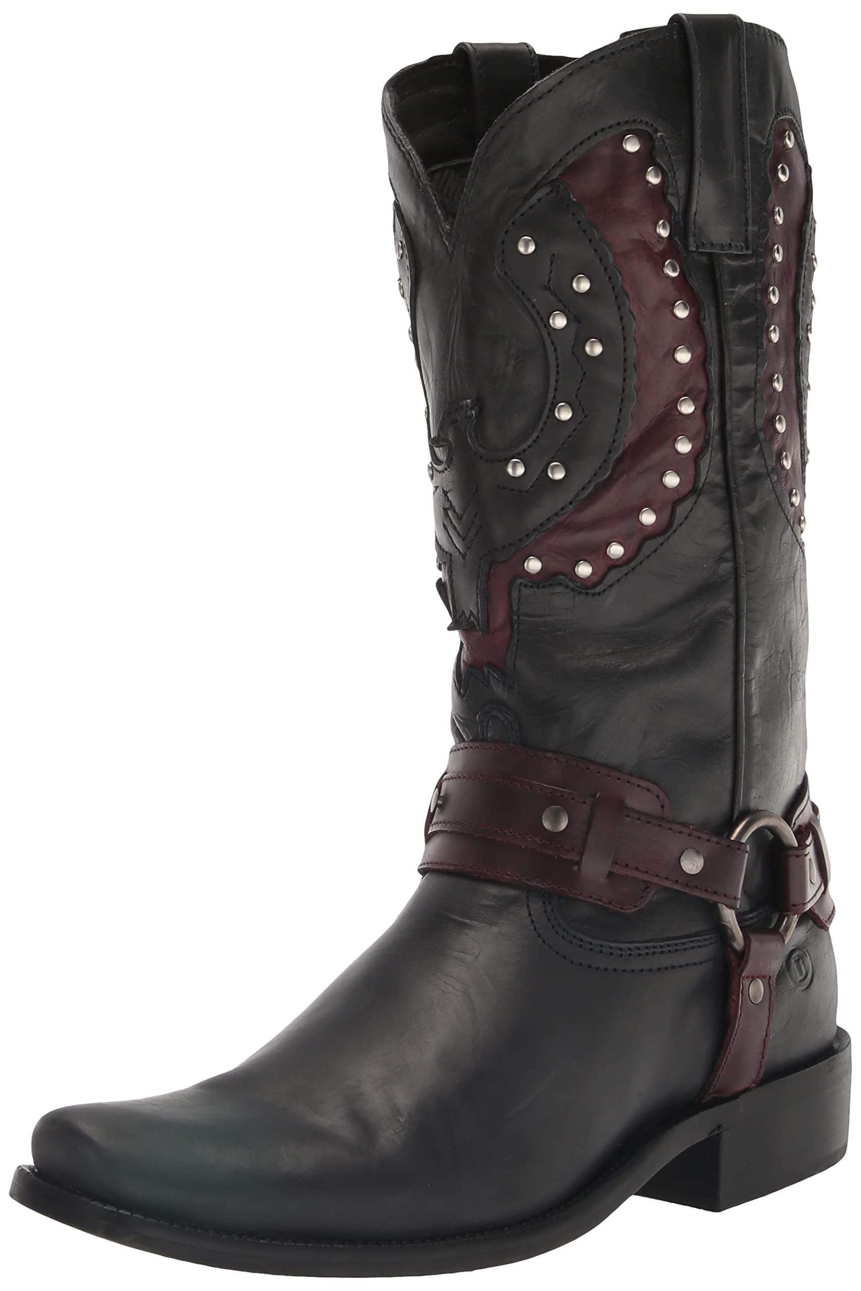Dingo Men's War Eagle Studded Square Toe Pull-On Casual Boots Mid Calf - Brown Western Cowboy Boots for Riding, Work & Everyday Wear