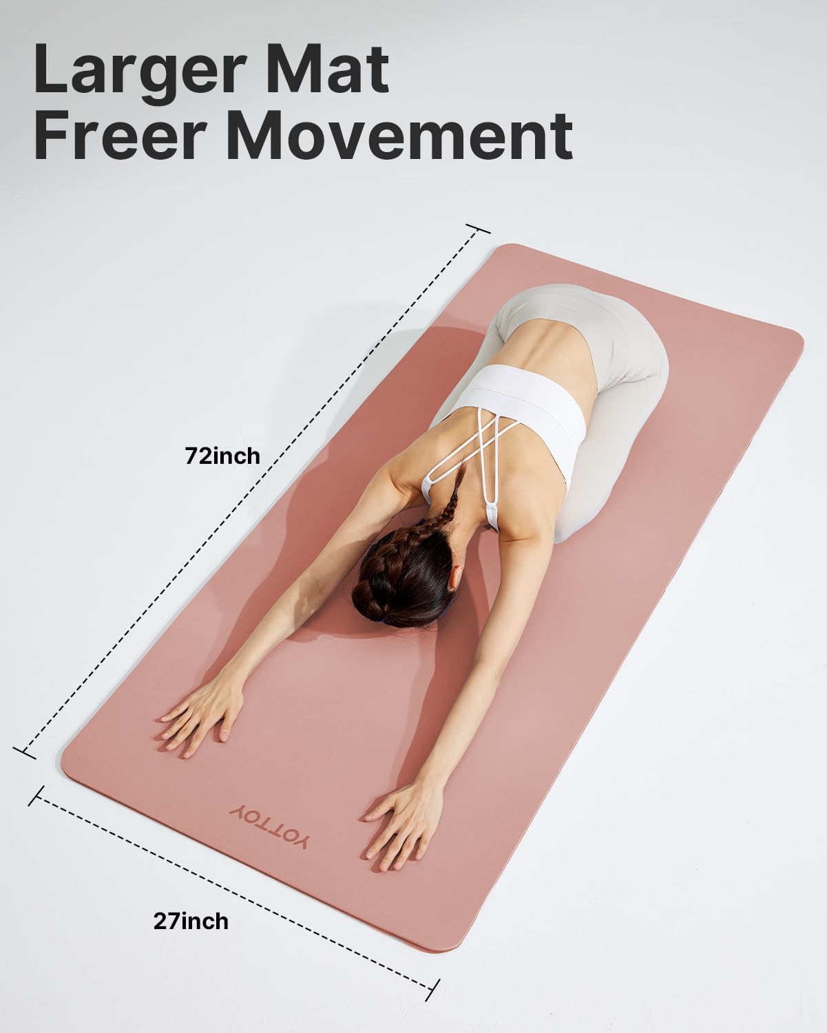 Premium Non-Slip Hot Yoga Mat with Anti-Tear Design | Eco-Friendly Natural Rubber Yoga Mat with Carrying Strap & Bag | Perfect for Home, Studio & Travel Workouts