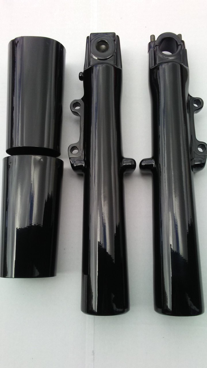 Harley Touring 2014-2022 Gloss Black OEM Lower Fork Legs Sliders Cans - Motorcycle Protection for Road Trips & Long-Distance Riding