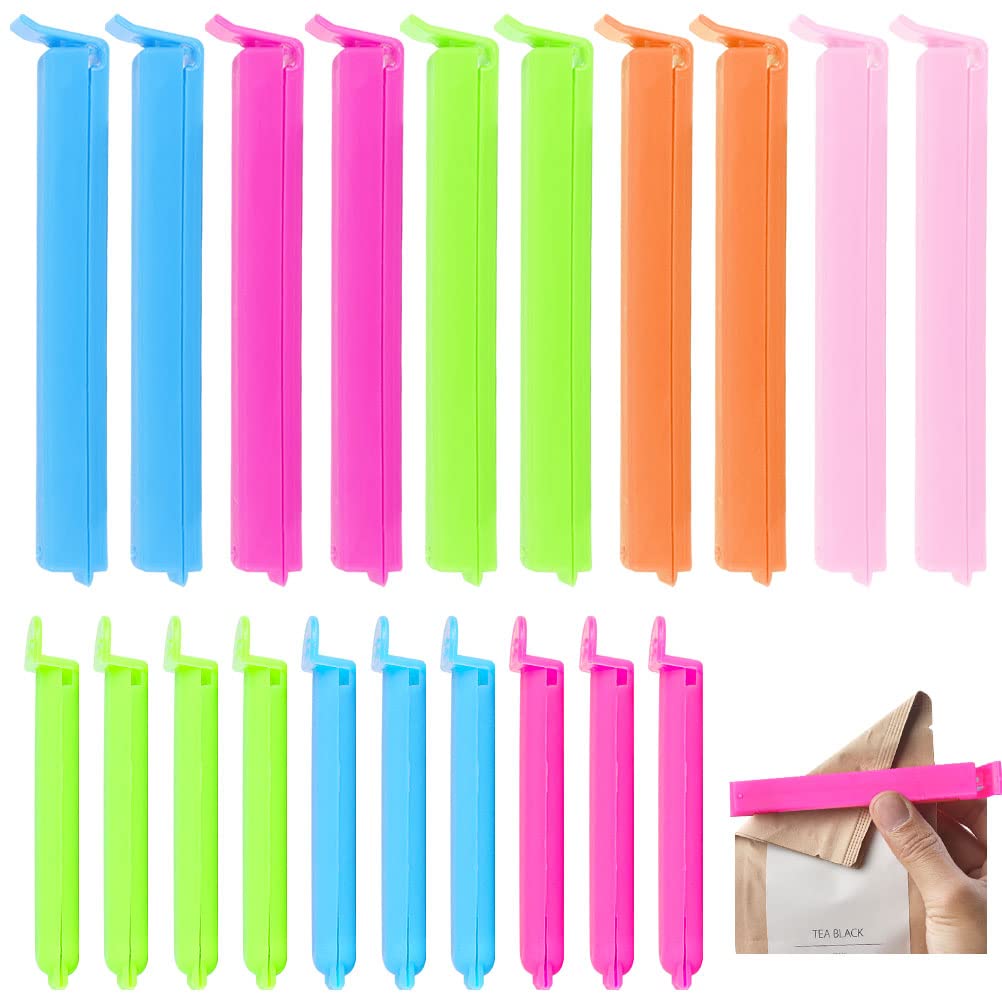 Yafe 20-Piece Reusable Food Storage Bag Clips - Multicolor Plastic Sealing Clips for Freezer, Fridge & Pantry Organization (2 Sizes) - Perfect for Snacks, Coffee, Sandwich Bags & Bulk Food Storage