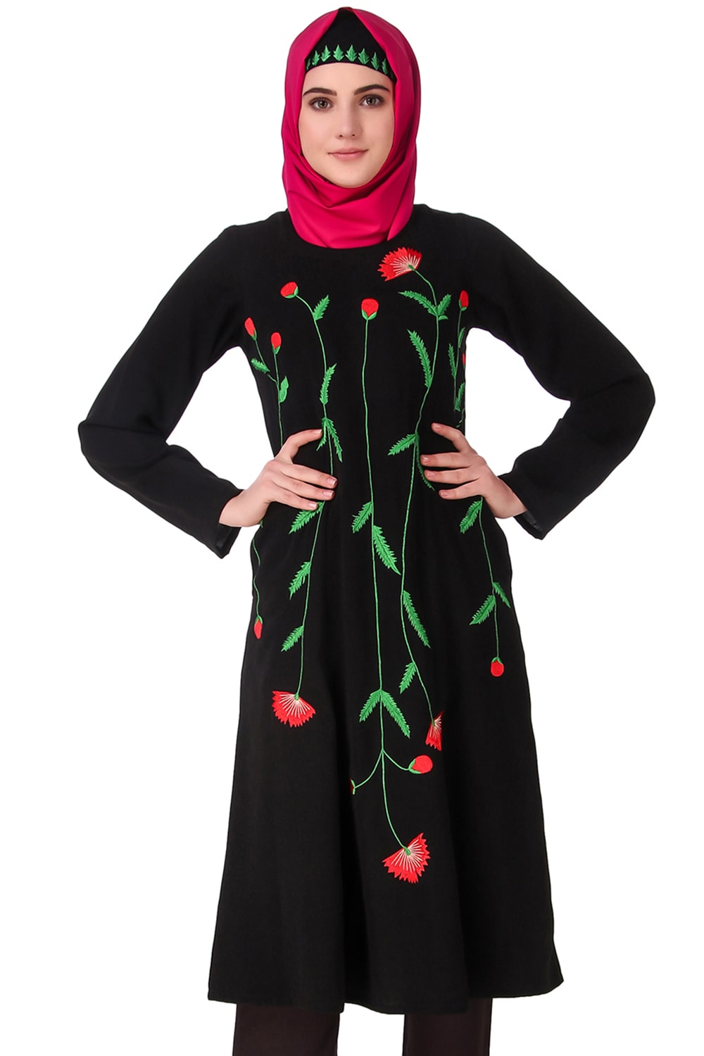 Long Embroidered Stem Nida Tunic - Elegant Boho Chic Blouse for Women | Perfect for Casual Outings, Beach Cover-ups & Summer Fashion