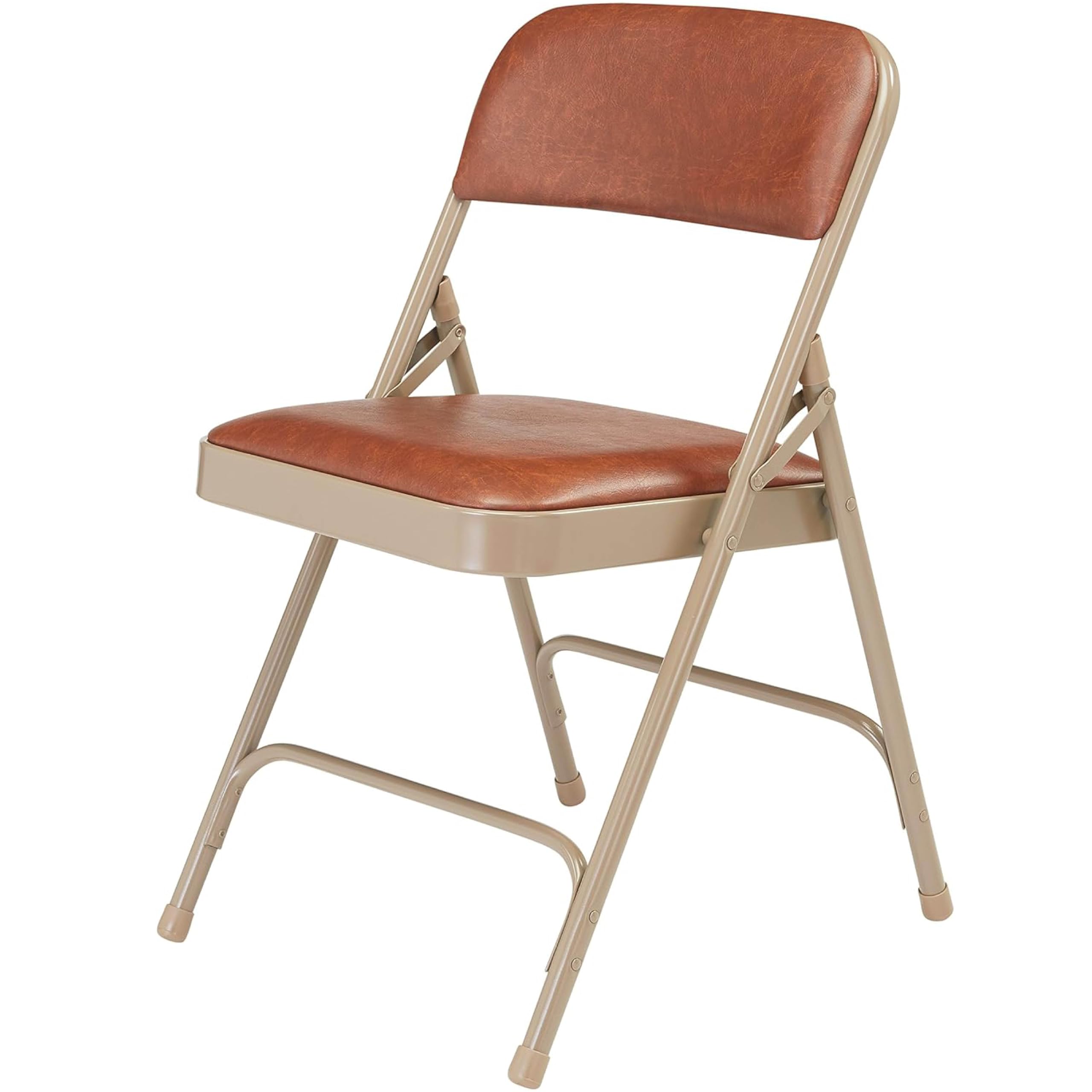 Premium Padded Folding Chairs Set of 4 - Heavy Duty Portable Upholstered Chairs for Indoor & Outdoor Use - Comfortable Durable Honey Brown Foldable Chairs for Parties, Events, Camping & Home Decor