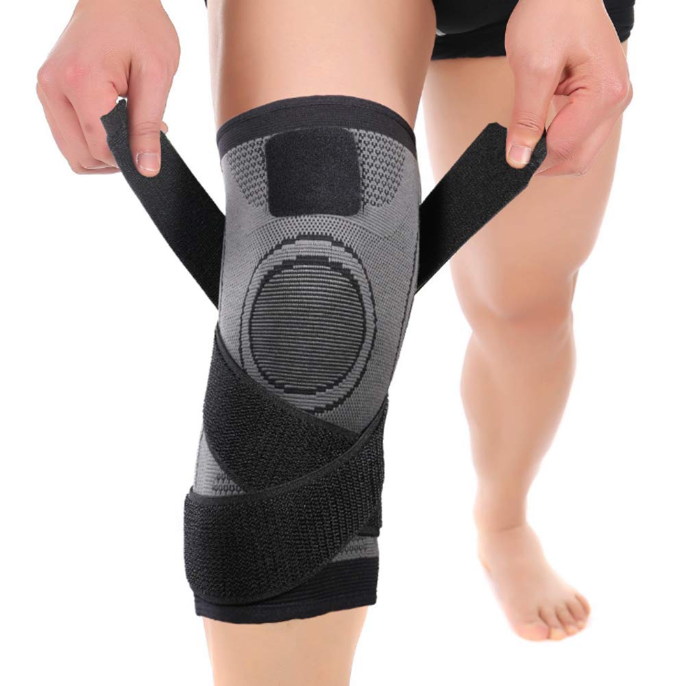 Alomejor Compression Knee Brace Support Strap - Adjustable Knee Pads for Running, Sports, Fitness & Knee Pain Relief - Ideal for Jogging, Gym Workouts & Active Lifestyles
