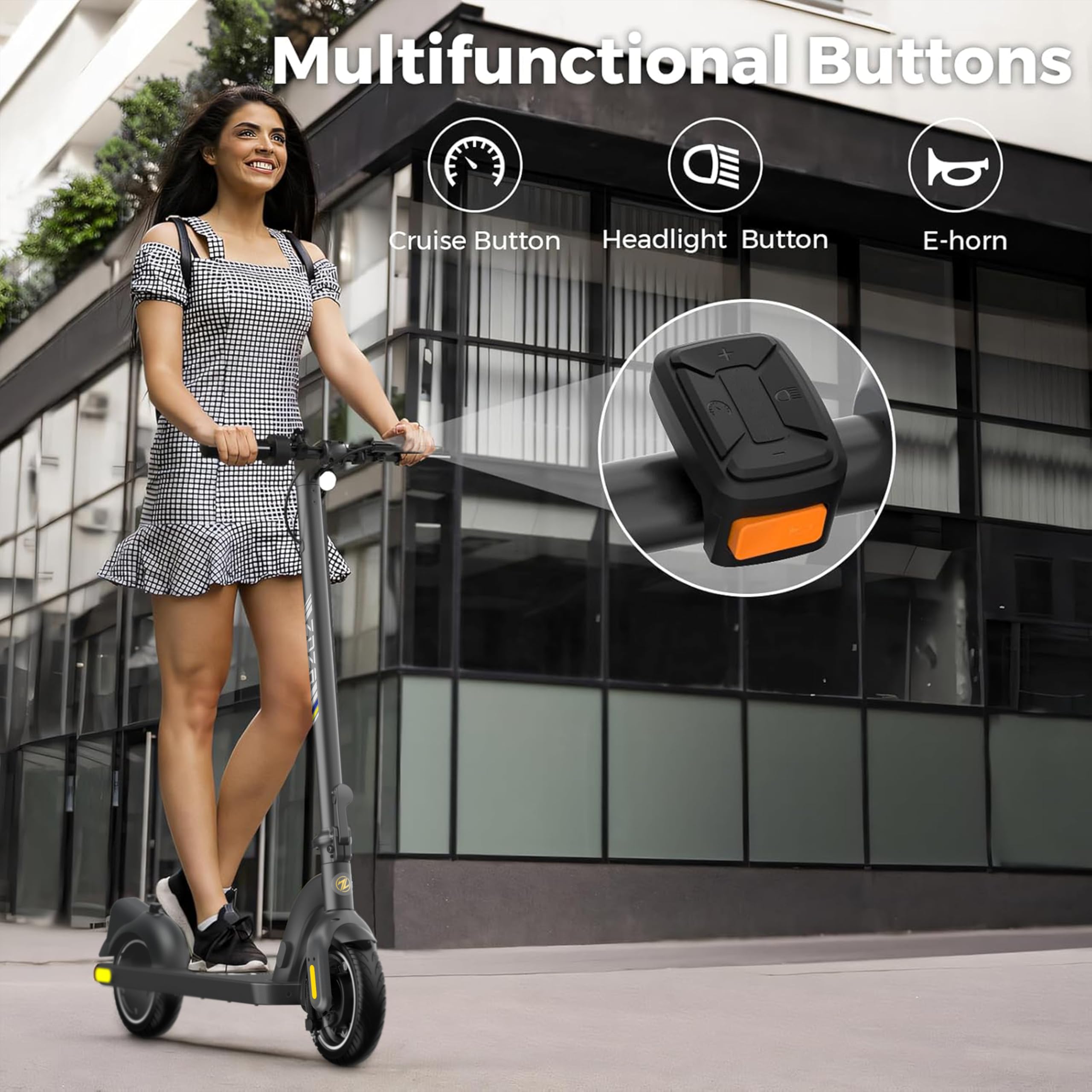 ZD01 Electric Scooter for Adults - 500W Peak Motor, 19 MPH Speed & 12-15 Mile Range | 8.5