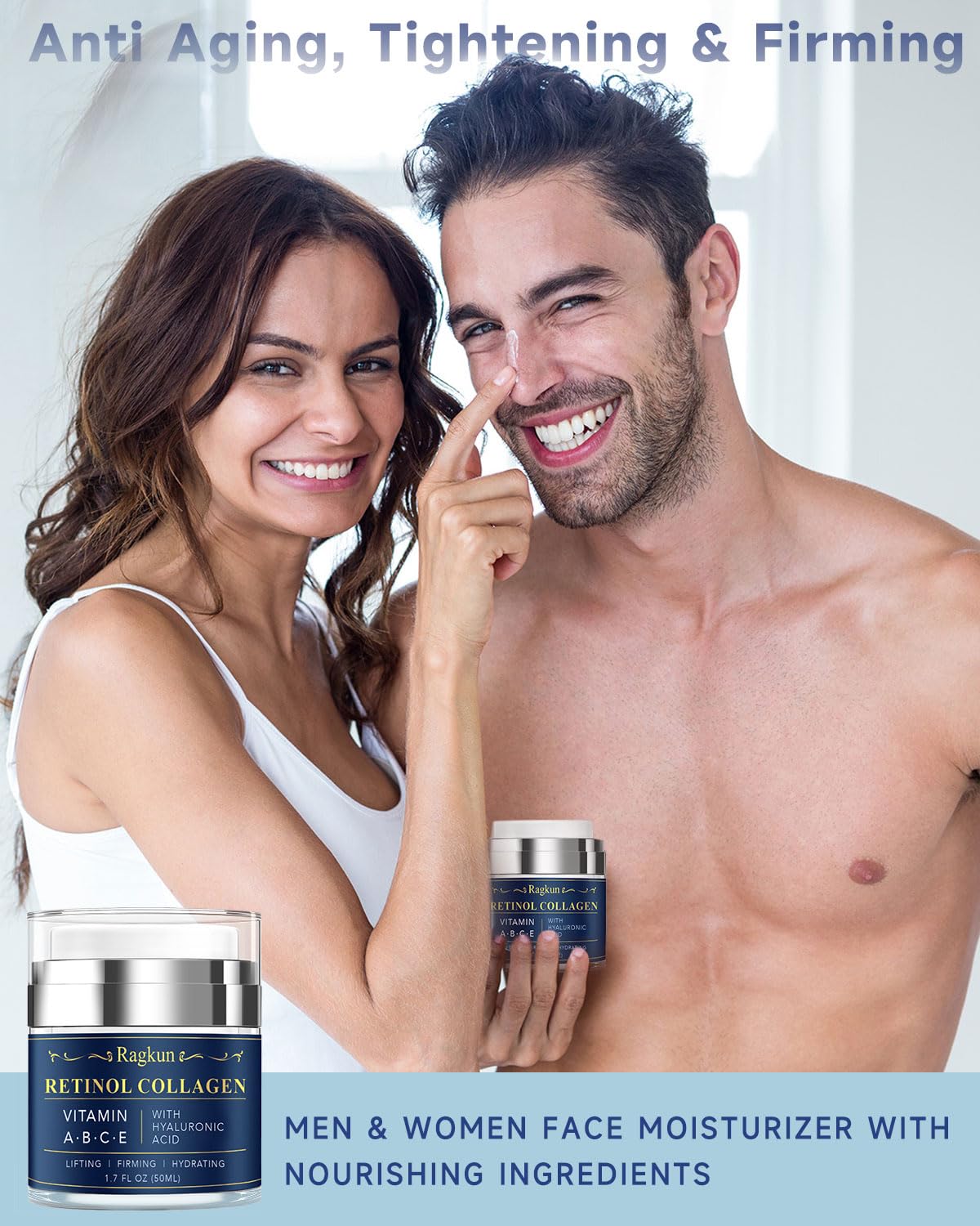 **Retinol Cream for Face & Neck - Anti Aging Day & Night Moisturizer with Collagen for Tightening & Firming - Wrinkle Cream for Women & Men - Instant Face Lift - 1.7 fl. oz - Perfect for Daily Skincare Routine & Anti-Aging Regimen**