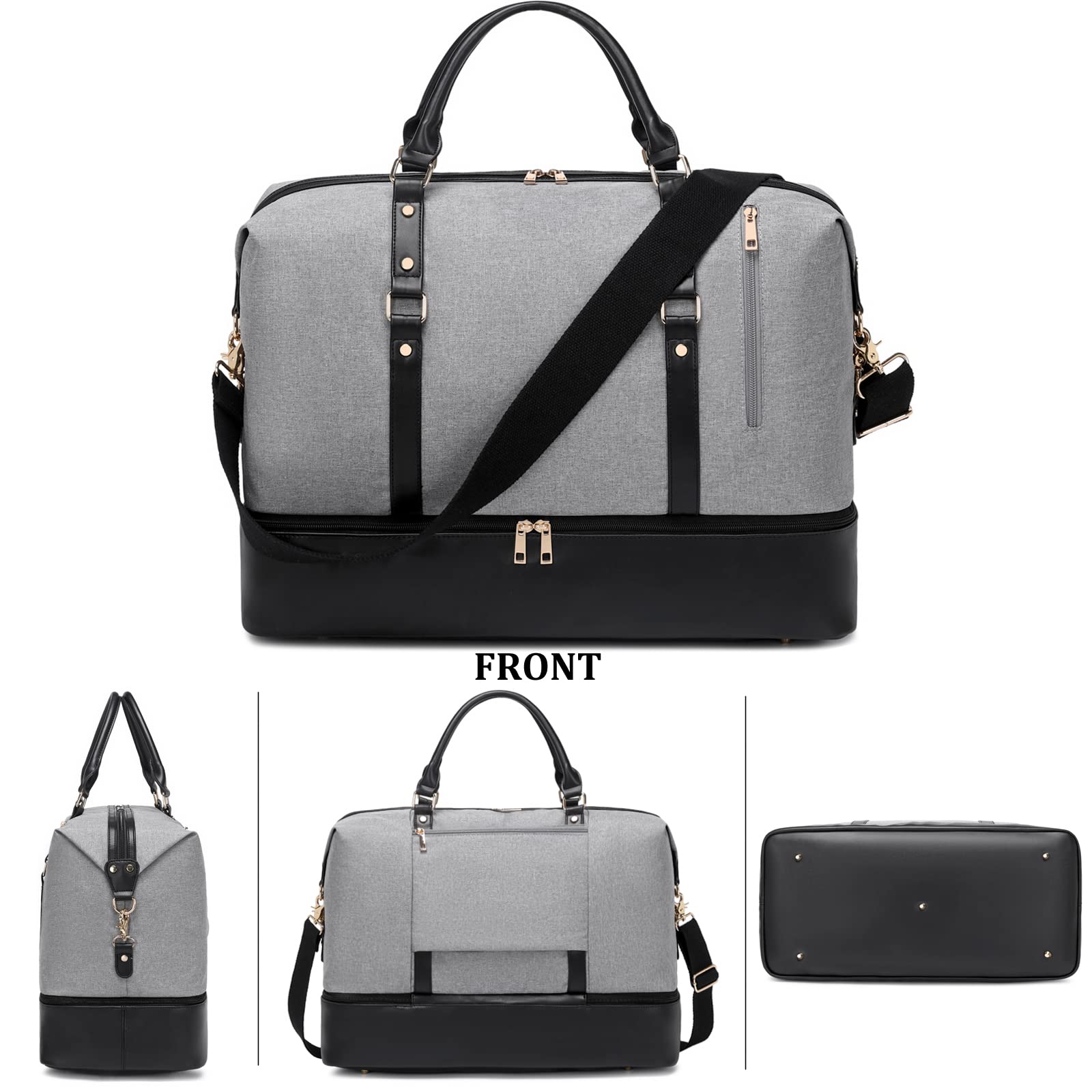 Stylish Oversized Weekender Bag for Women & Men - Large Travel Duffle Bag with Shoe Compartment | Perfect for Weekend Getaways, Gym, Business Trips & Overnight Stays