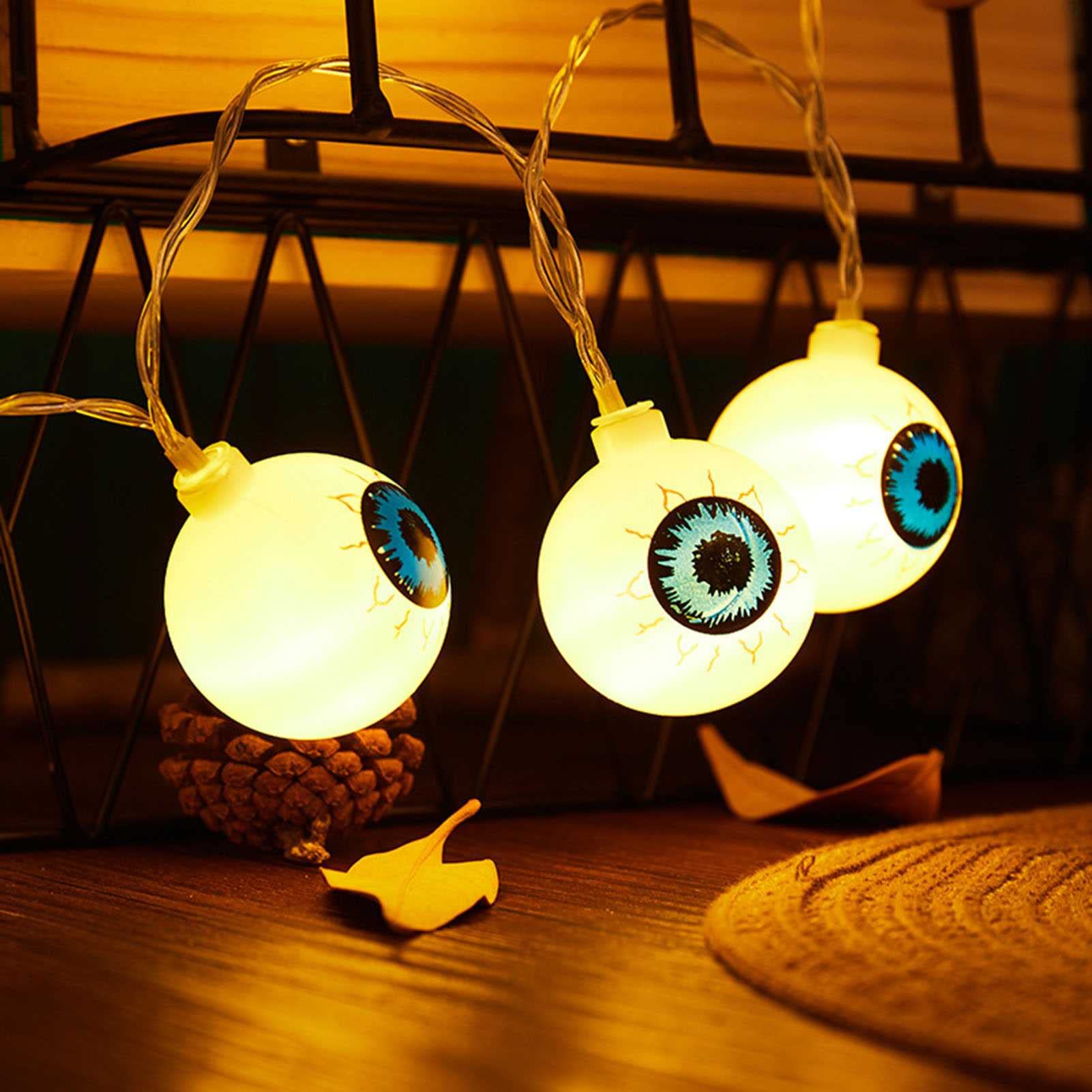 Gigesute 4.92 FT 10 LED Halloween String Lights - Battery Operated Indoor/Outdoor Party Decorations for Halloween, Christmas, Garden, Patio, and Home Decor