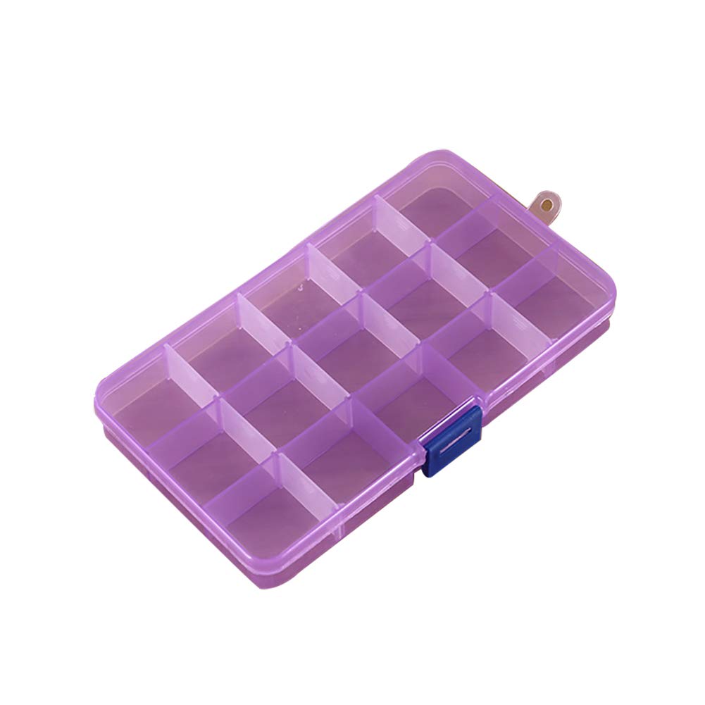 LAAT 15-Grid Clear Plastic Jewelry Storage Box - Adjustable Makeup Organizer & Jewelry Display Case with Removable Dividers | Perfect for Earrings, Rings, Necklaces Organization at Home or Retail Store