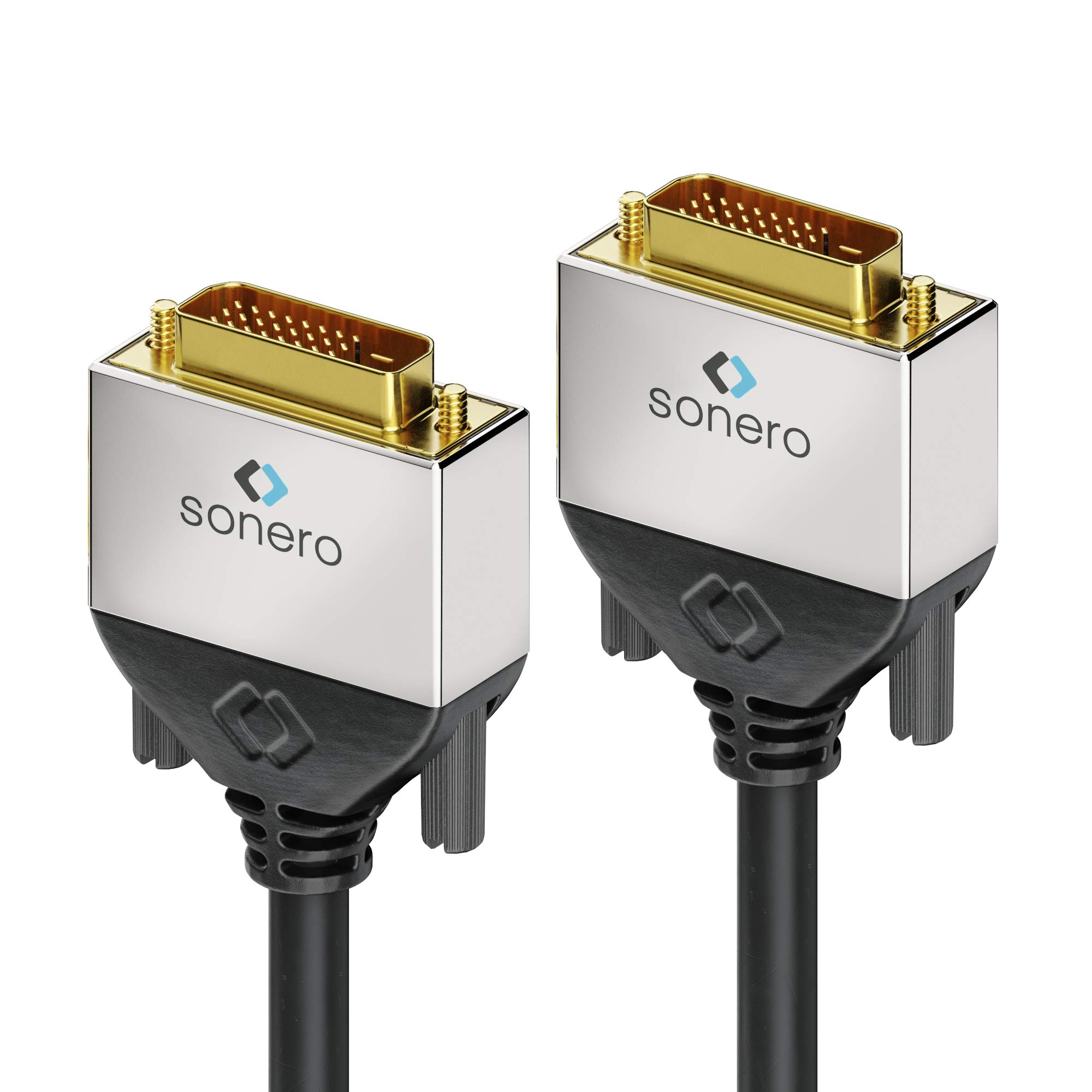 Premium Sonero DVI Cable 7.5m (24+1) Dual Link Male to Male - High-Speed Digital Video Connection for Gaming, Home Theater & Office Monitors