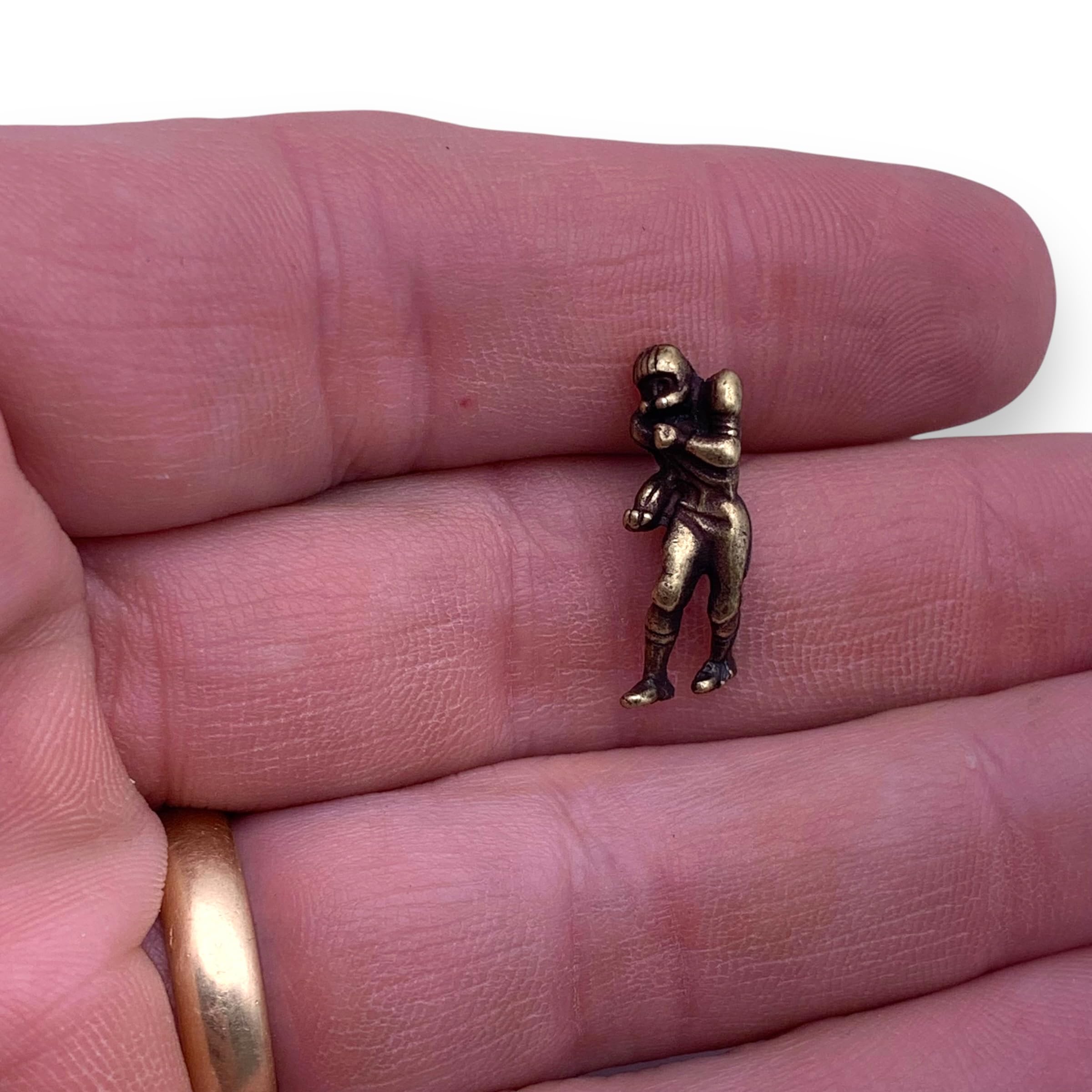 STOCKPINS Brass Football Player Lapel Pin - Premium Gift for Team Captains, Coaches & Fans - Perfect for Varsity Jackets, Hats, Backpacks & Sports Events
