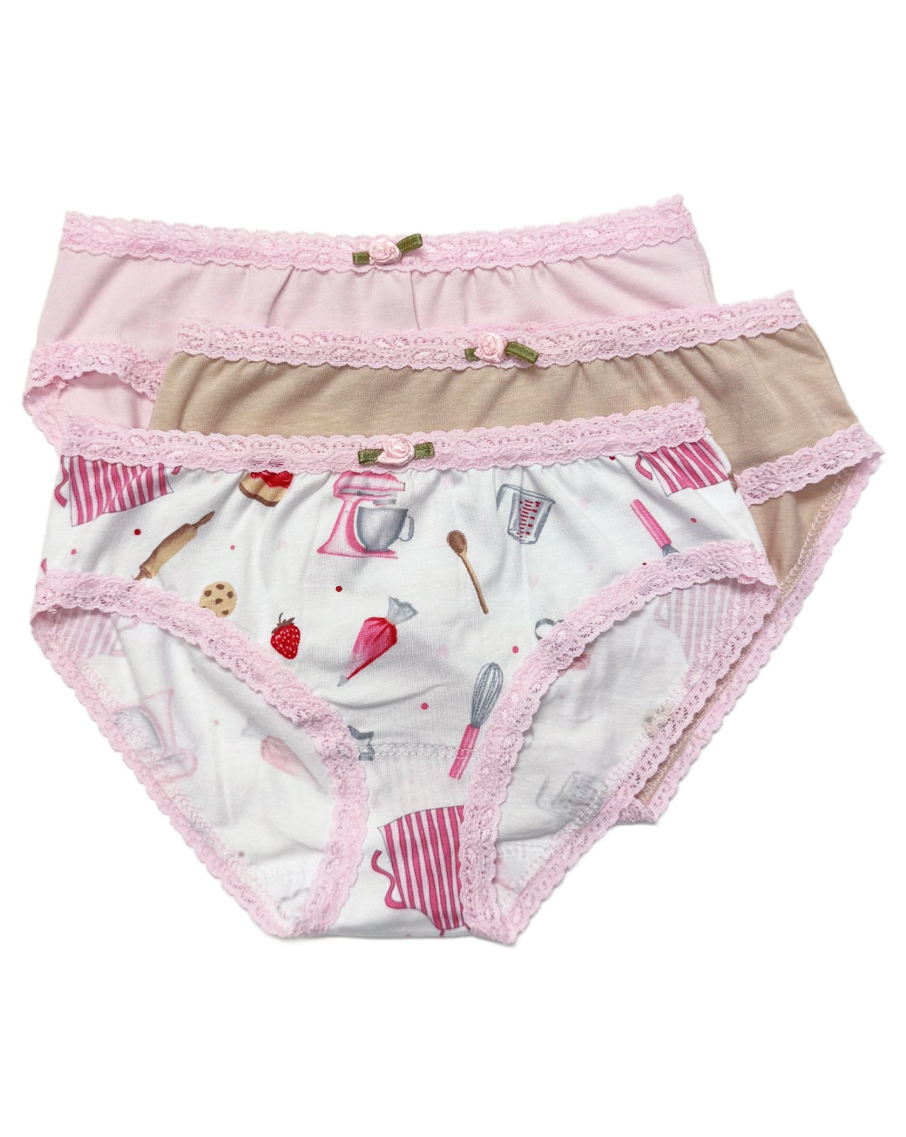 Baked with Love 3-Pack Women's Cotton Underwear - Soft & Comfortable Panties for Everyday Wear, Sleep & Lounge
