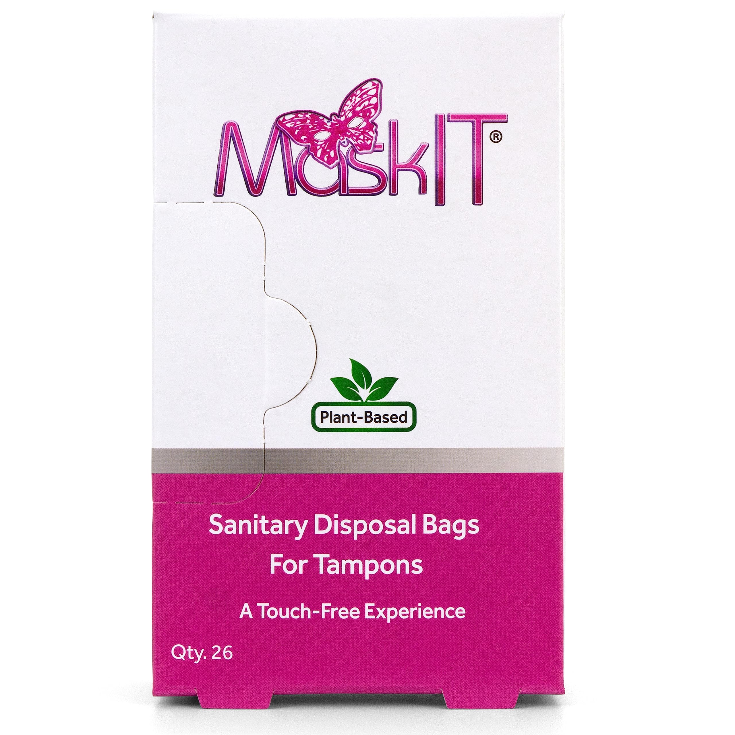 **MaskIT Plant-Based Tampon Disposal Bags – 26 Count, Eco-Friendly & Discreet Sanitary Pouch for Home, Travel, Gym & On-The-Go Use**
