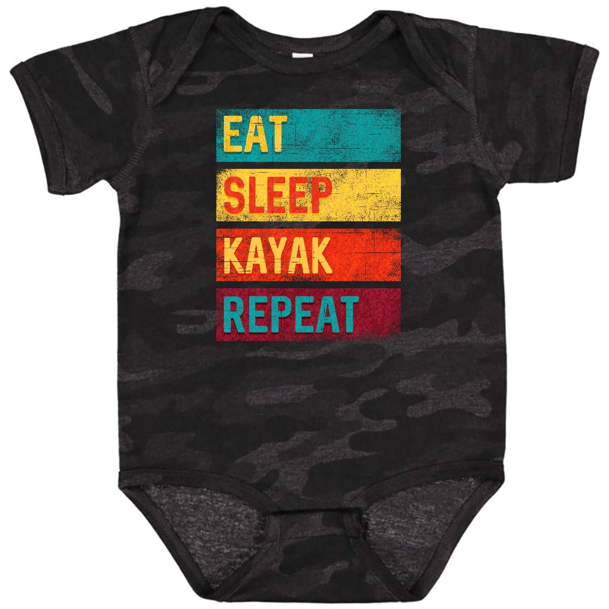 Inktastic Kayaking Eat Sleep Kayak Repeat Baby Bodysuit - Cute Infant Onesie for Kayak Lovers, Outdoor Adventures & Family Trips