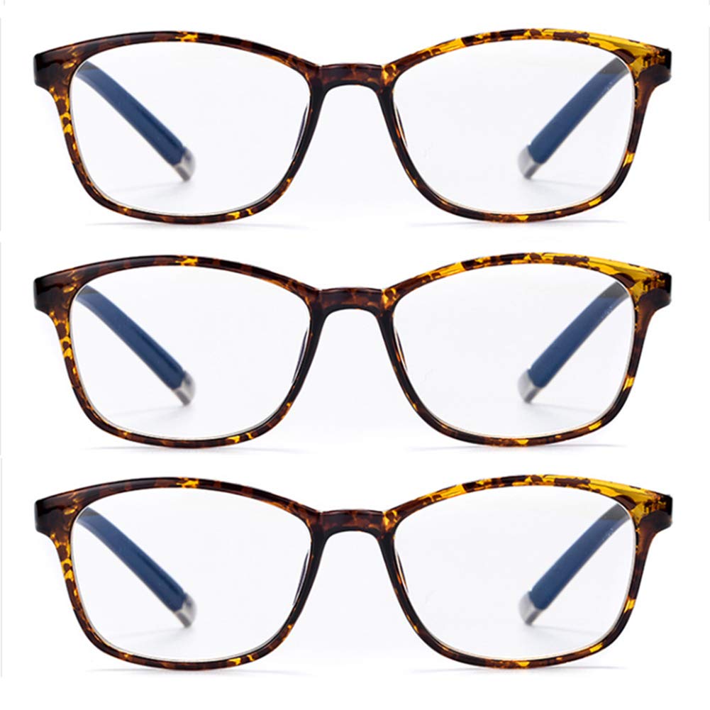 Blue Light Blocking Reading Glasses +2.00 for Men & Women - 3 Pack Multifocus Computer Readers for Office Work, Gaming & Screen Time