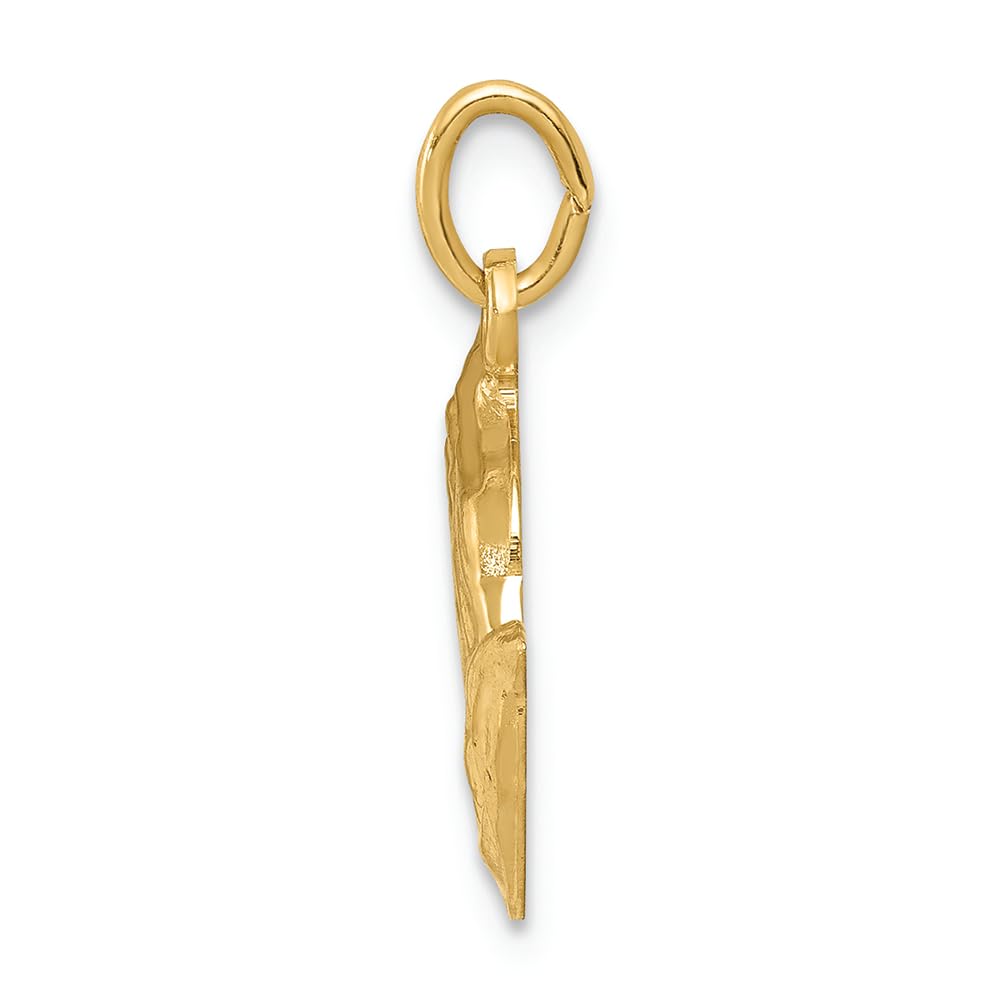 14K Yellow Gold Praying Hands Charm Pendant - Religious Jewelry for Women & Men - Perfect for Gifts, Baptism, First Communion & Daily Wear