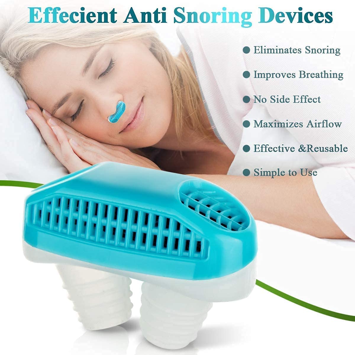 Anti Snoring Nose Clip - Stop Snoring Device for Men & Women | Comfortable Breathing Aid for Better Sleep | Air Purifier for Snoring Relief | Perfect for Travel, Home & Office Use