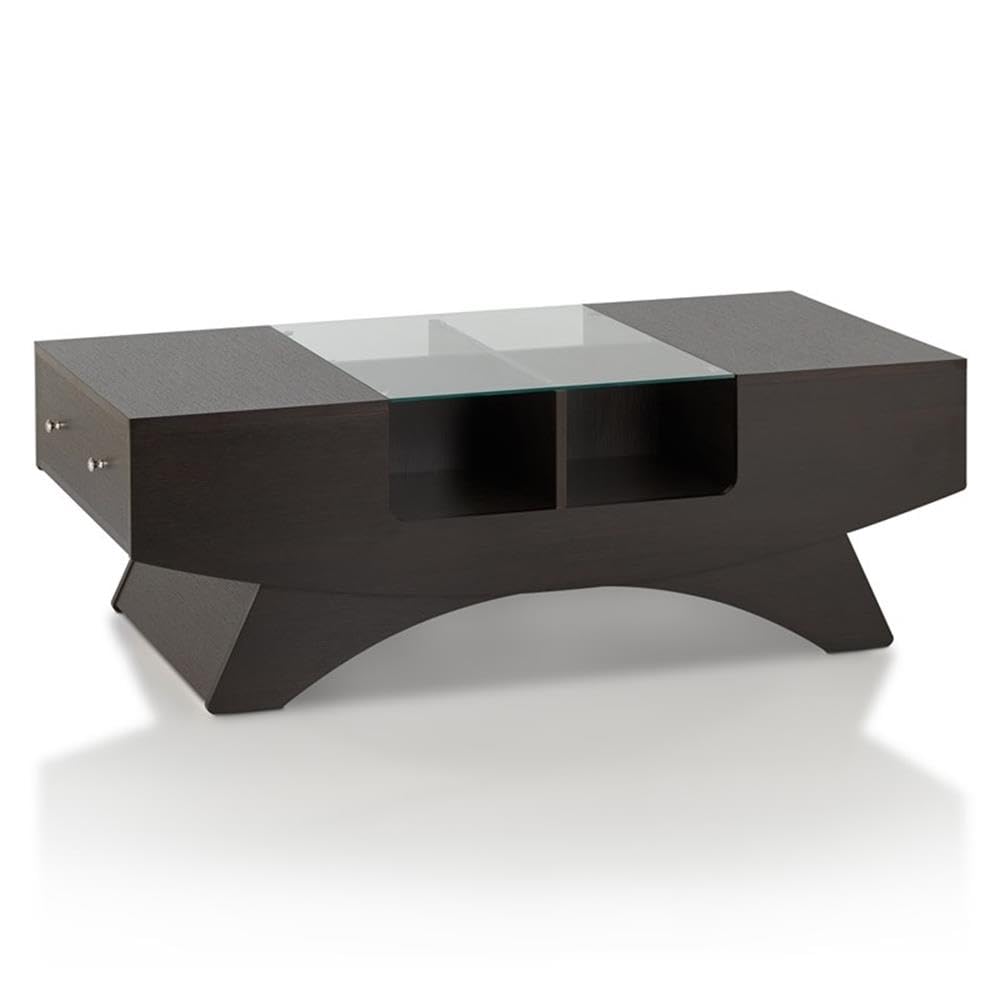 Furniture of America Markham Coffee Table - Espresso Finish, Modern Living Room Center Table for Home Decor & Entertainment Spaces