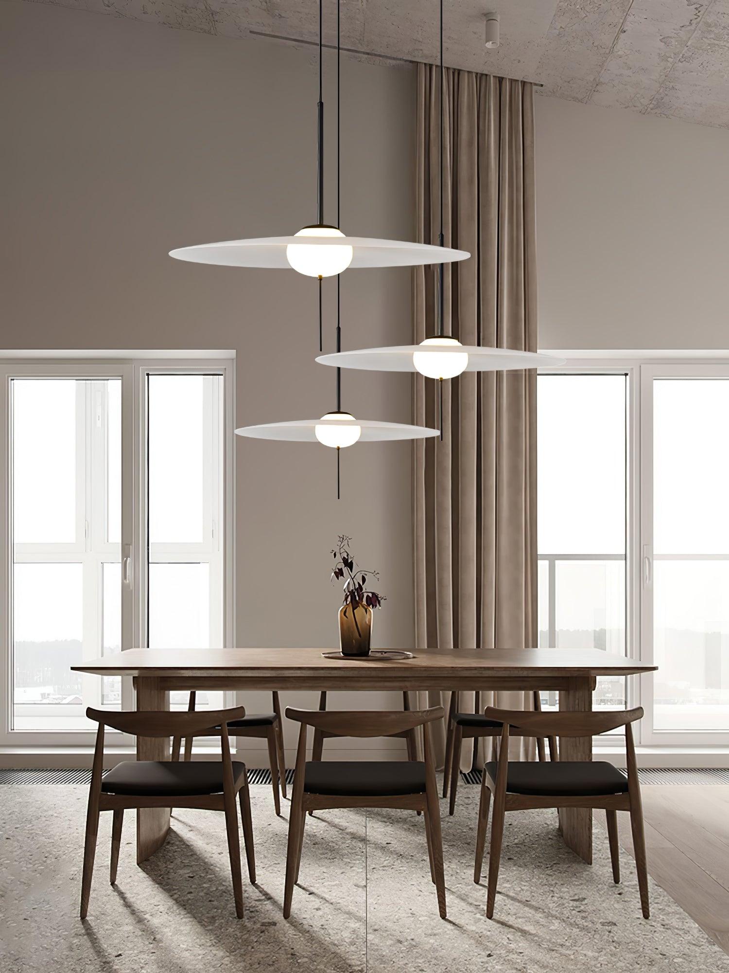 Modern Mono Pendant Light - Sleek Minimalist Hanging Fixture for Kitchen Island, Dining Room & Bedroom Lighting - Adjustable Height & Dimmable LED Bulb Compatible